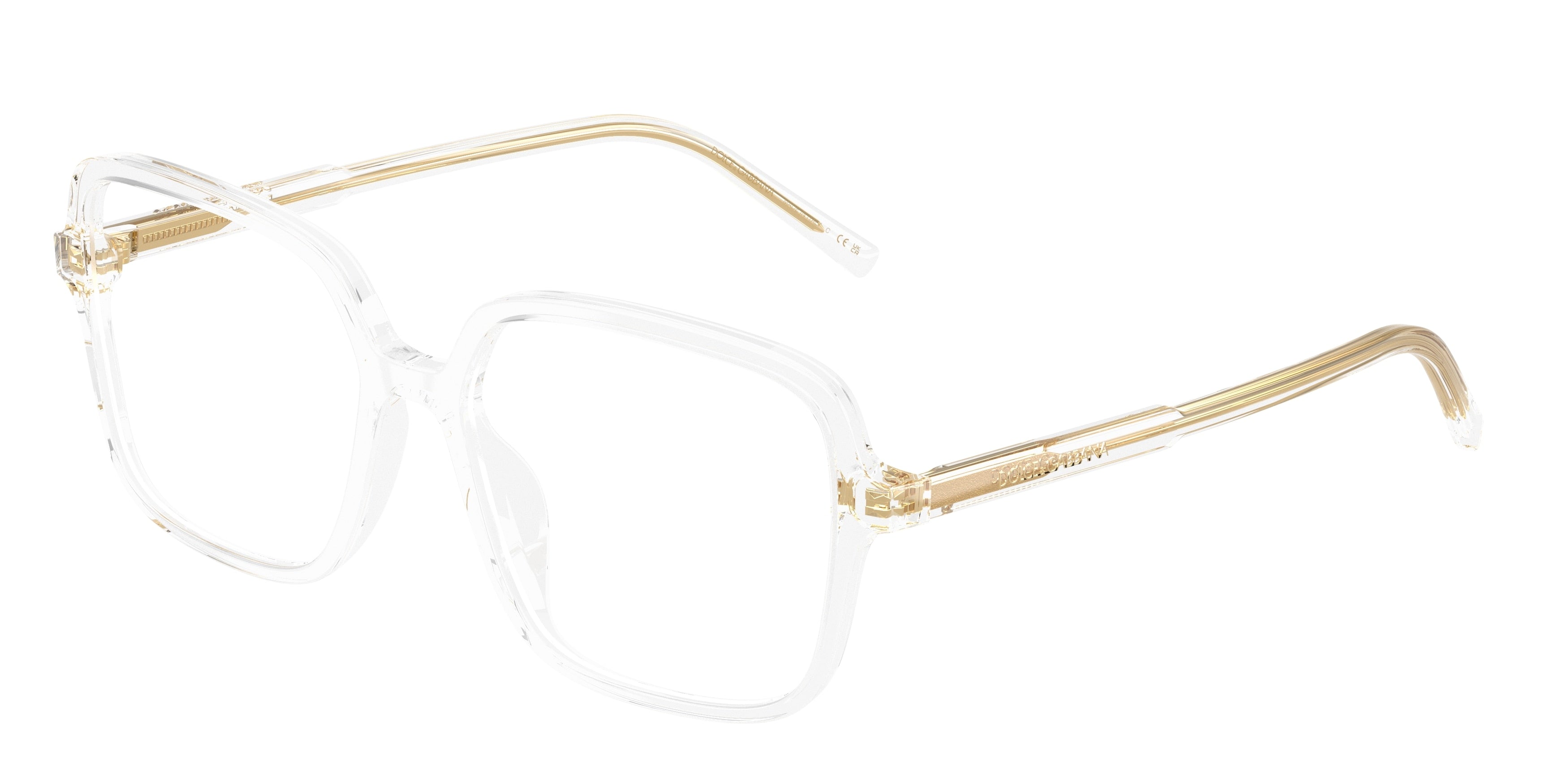 DOLCE & GABBANA DG3442 Square Eyeglasses 3133-Crystal 55-145-16 - Color Map Transparent