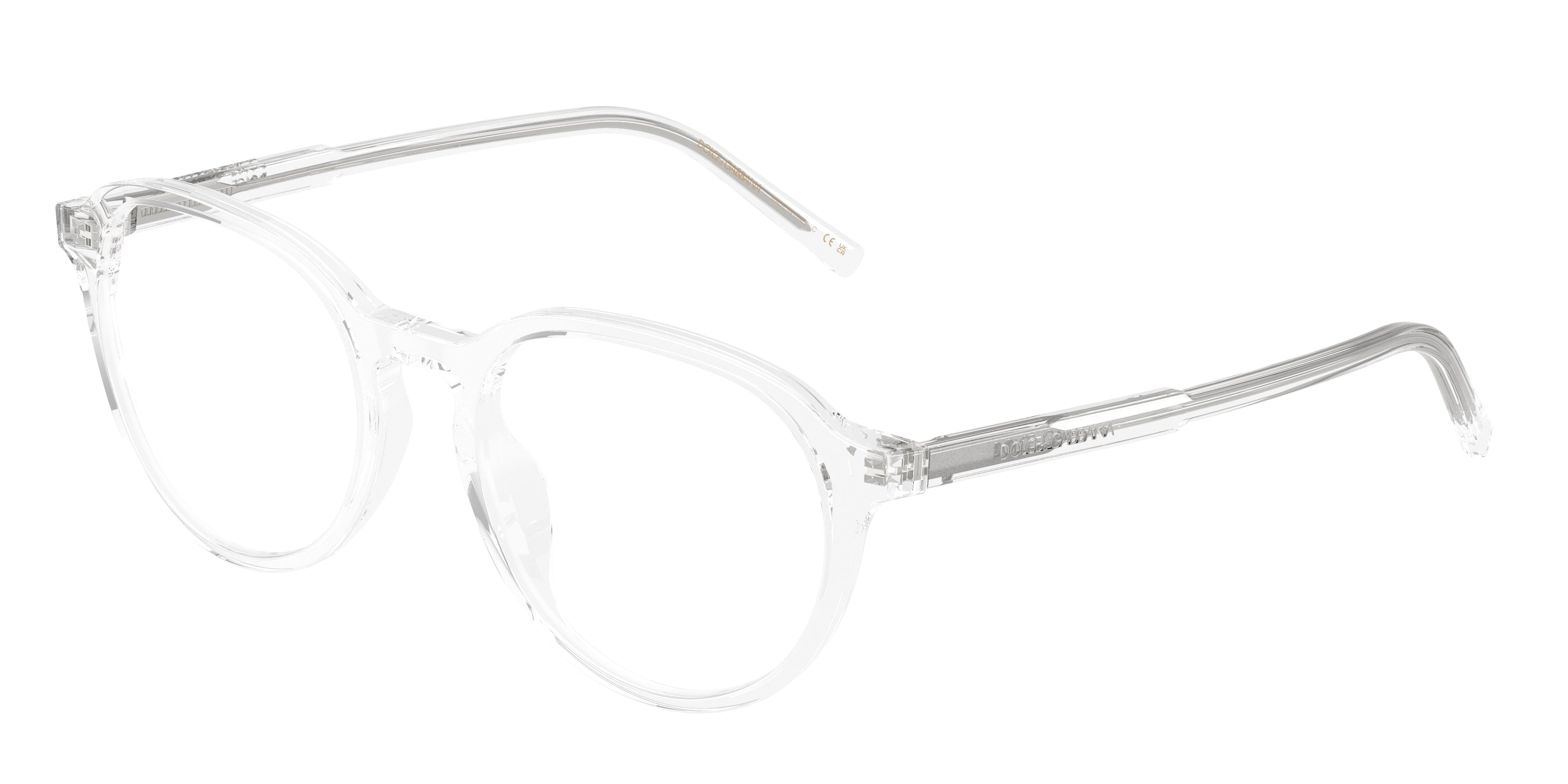 DOLCE & GABBANA DG3444 Phantos Eyeglasses 3133-Crystal 52-145-19 - Color Map Transparent