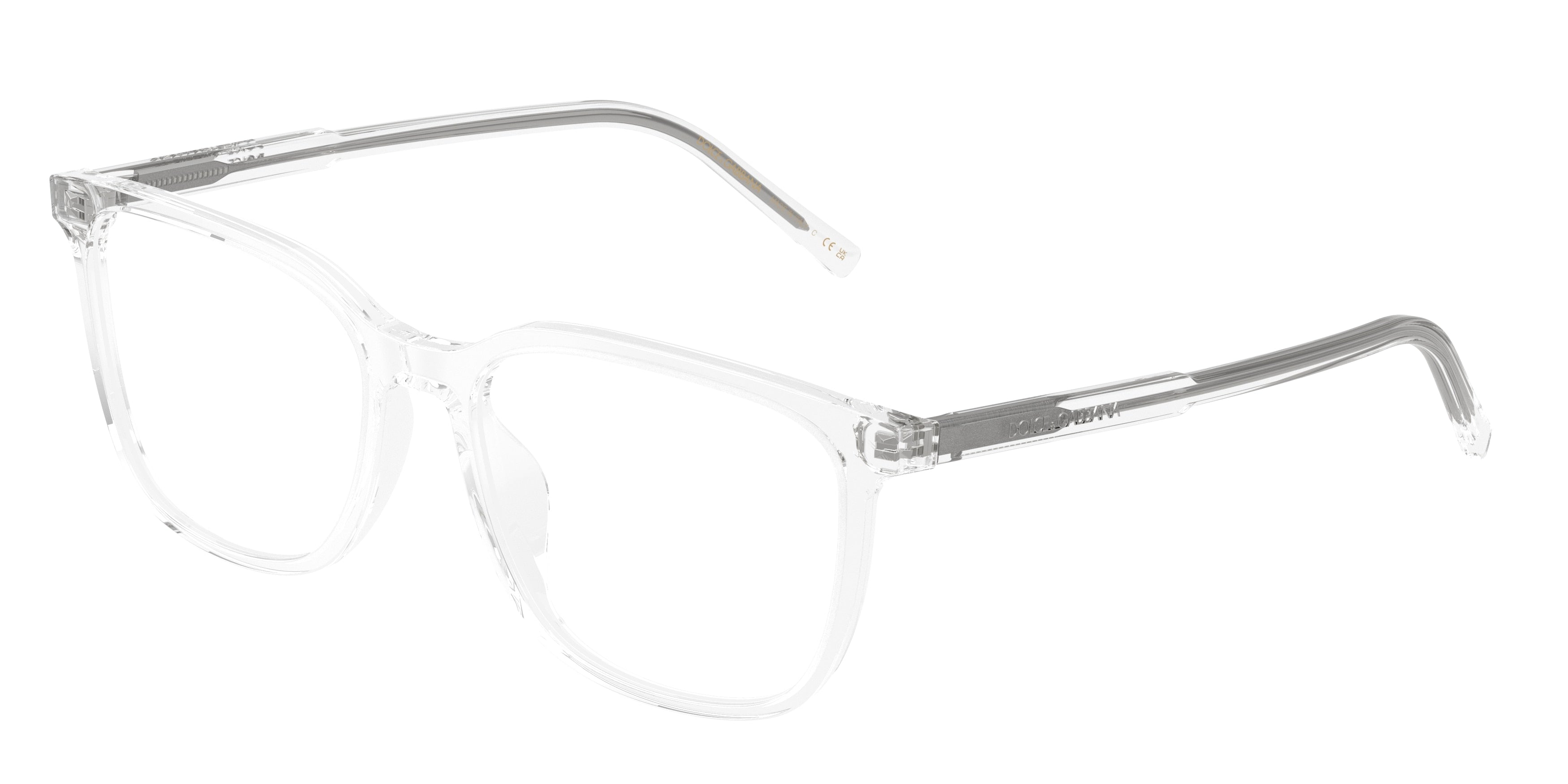 DOLCE & GABBANA DG3445 Square Eyeglasses 3133-Crystal 55-145-17 - Color Map Transparent