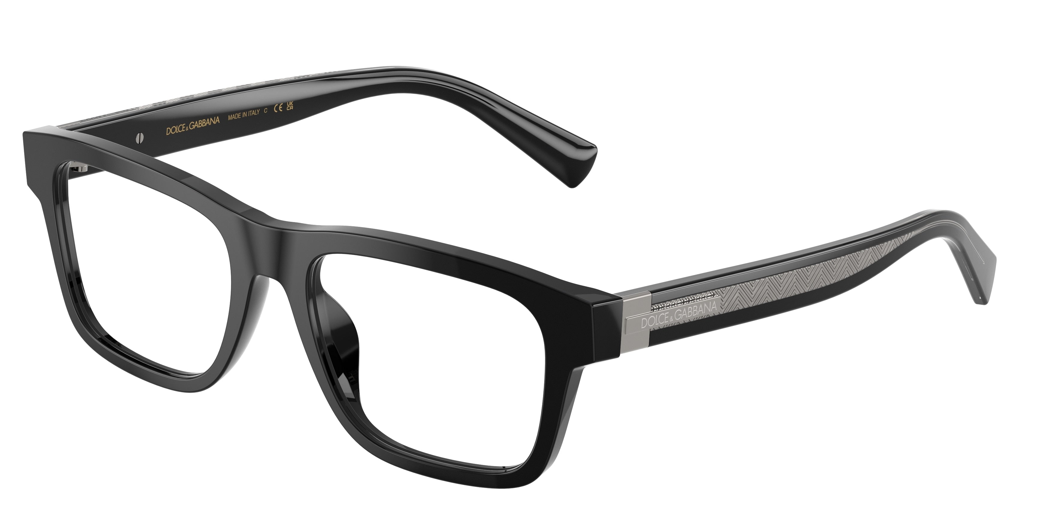 DOLCE & GABBANA DG3446 Rectangle Eyeglasses 501-Black 53-145-18 - Color Map Black