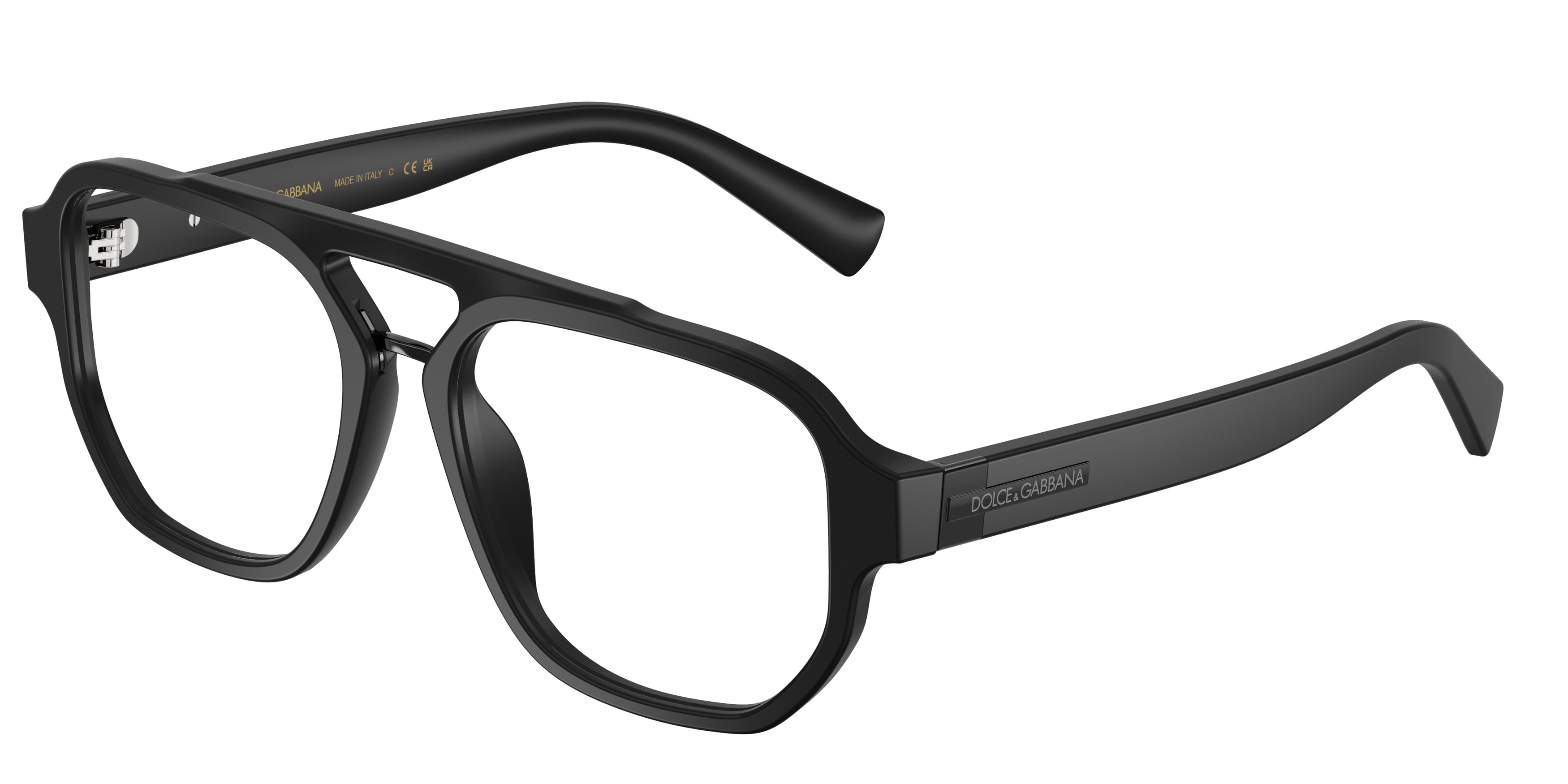 DOLCE & GABBANA DG3447 Pilot Eyeglasses 2525-Matte Black 56-145-17 - Color Map Black