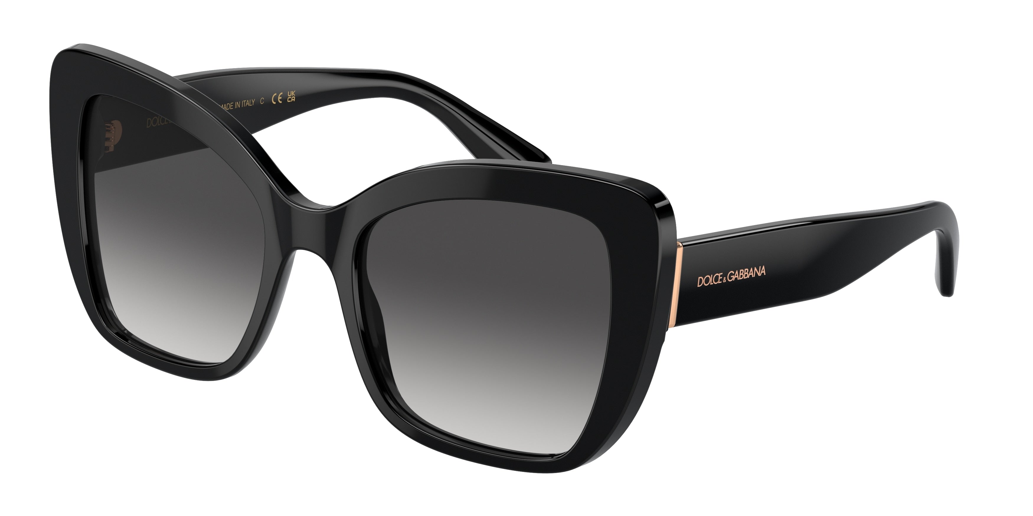DOLCE & GABBANA DG4348 Butterfly Sunglasses 501/8G-Black 54-140-20 - Color Map Black