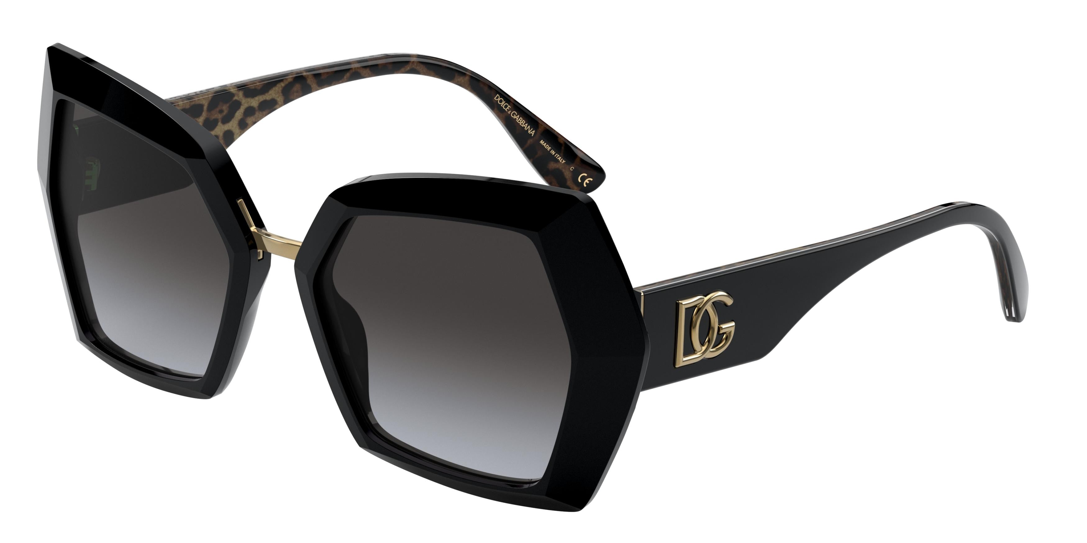 DOLCE & GABBANA DG4377 Butterfly Sunglasses 32998G-Black 54-145-19 - Color Map Black