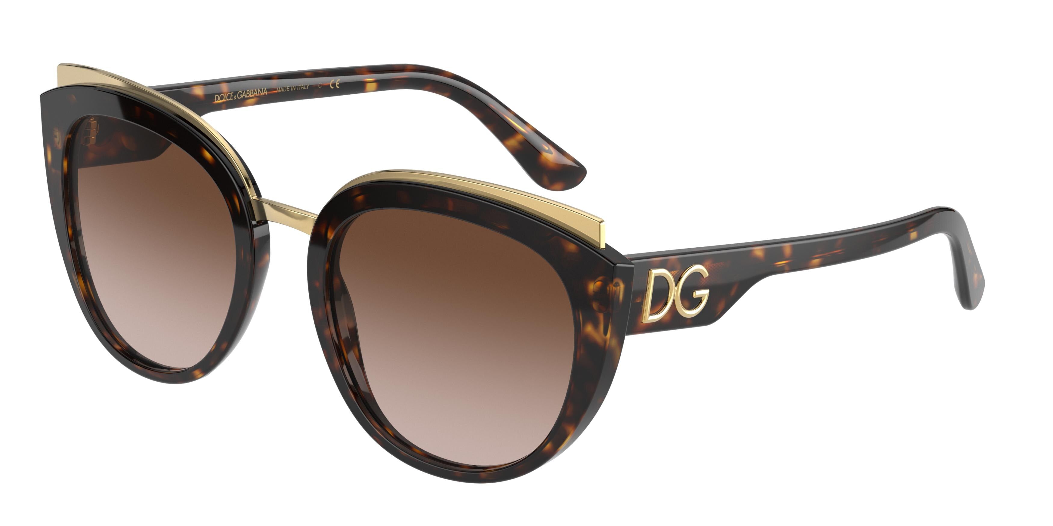 DOLCE & GABBANA DG4383 Butterfly Sunglasses 502/13-Havana 54-145-21 - Color Map Tortoise