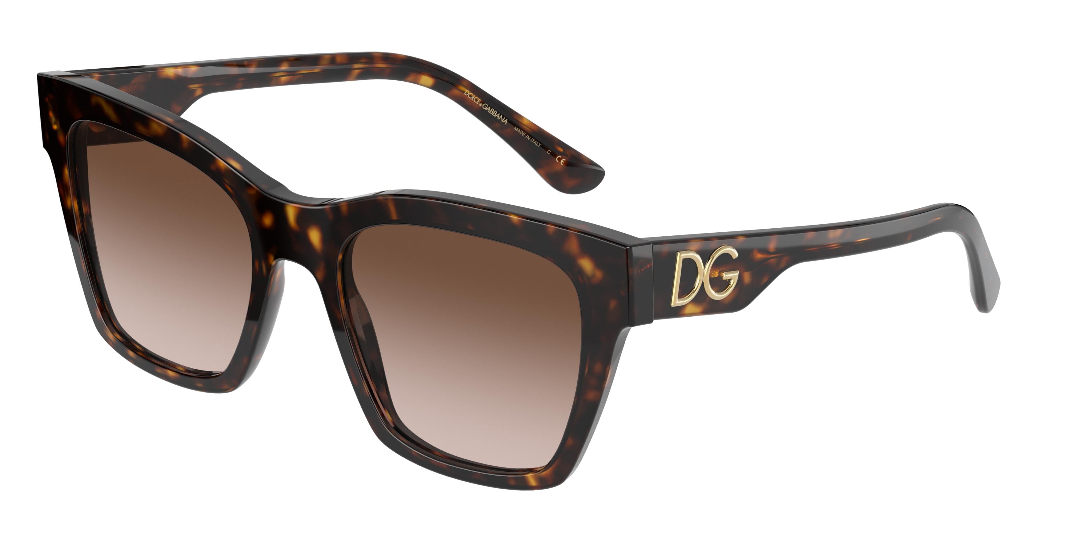 DOLCE & GABBANA DG4384F Square Sunglasses 502/13-Havana 53-145-20 - Color Map Tortoise