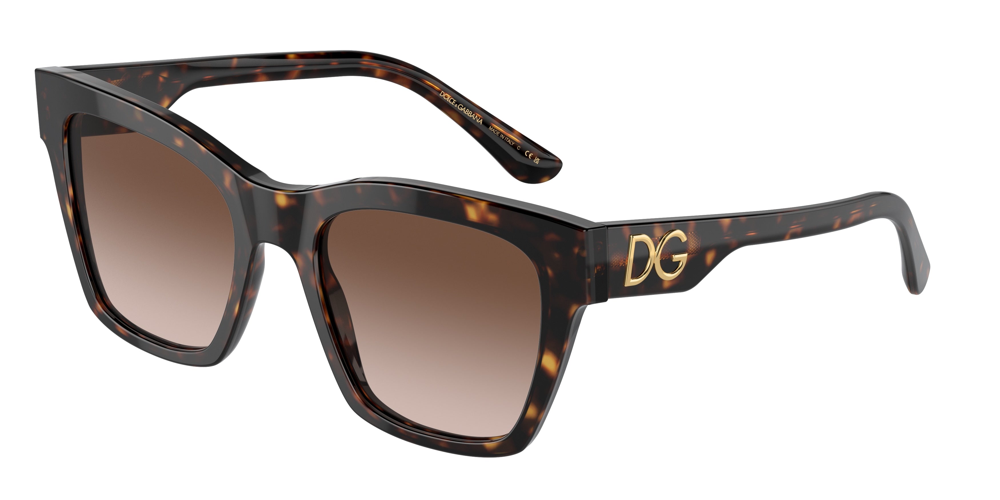DOLCE & GABBANA DG4384 Square Sunglasses 502/13-Havana 53-145-20 - Color Map Tortoise