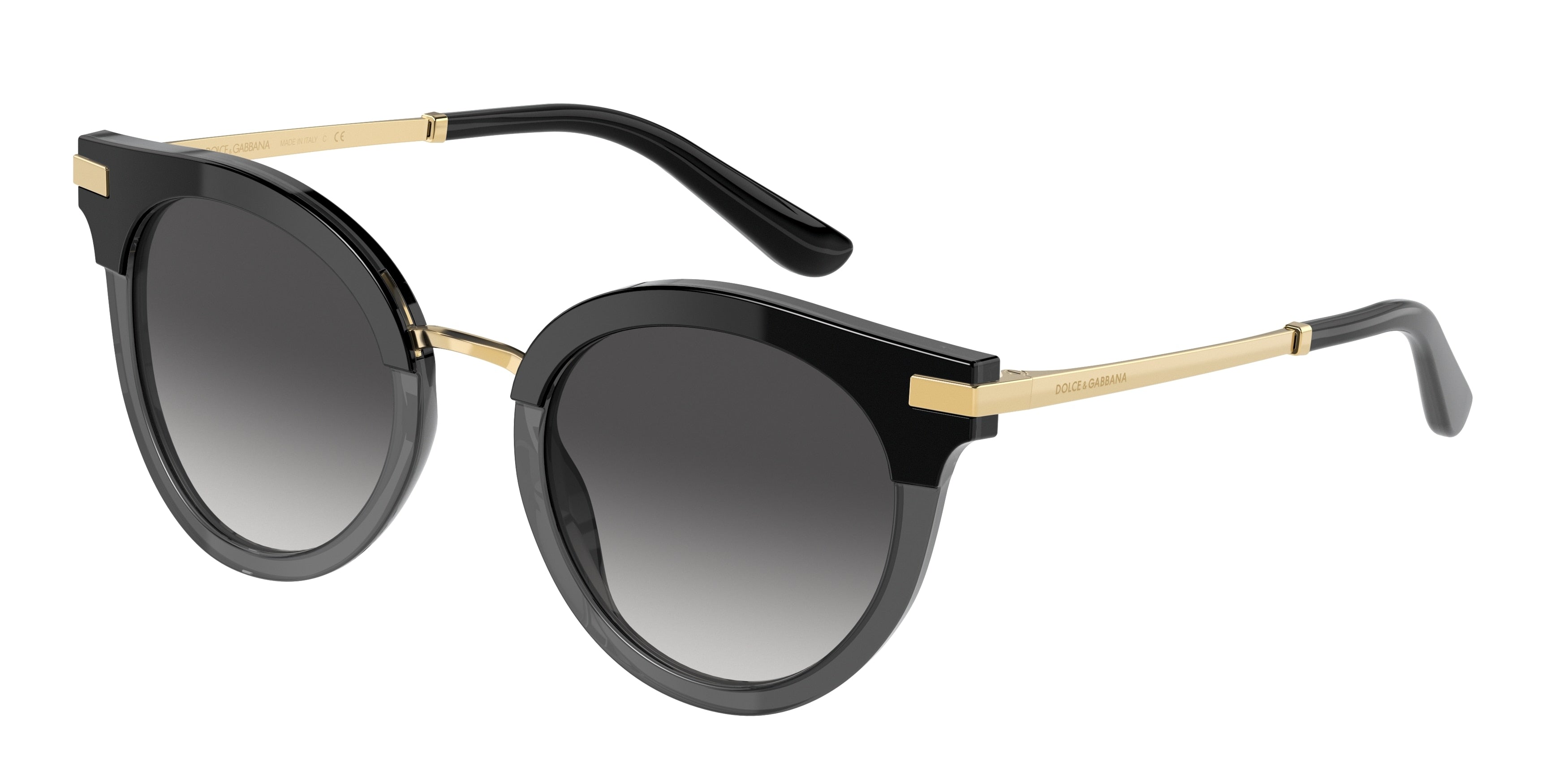 DOLCE & GABBANA DG4394 Phantos Sunglasses 32468G-Black/Transparent Black 50-140-22 - Color Map Black