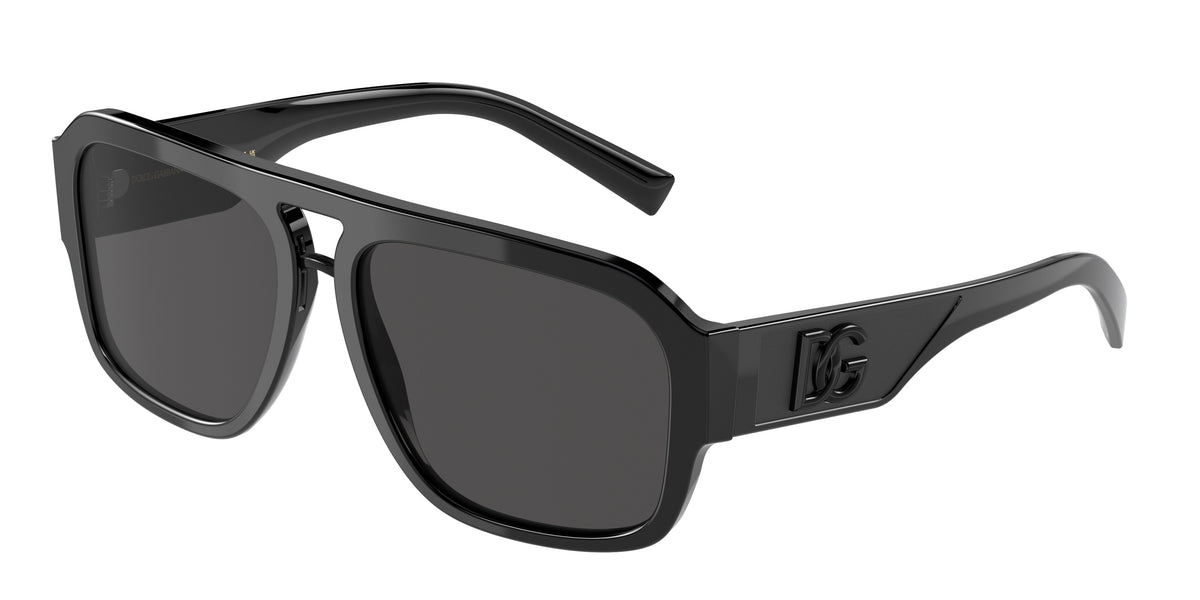 DOLCE & GABBANA DG4403F Pilot Sunglasses 501/87-Black 58-140-16 - Color Map Black