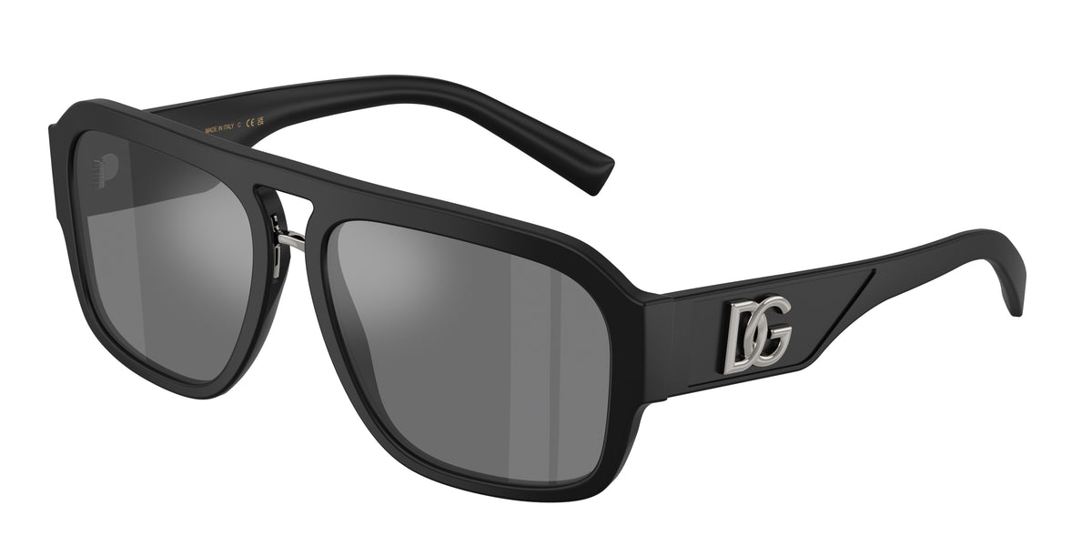 DOLCE & GABBANA DG4403 Pilot Sunglasses 25256G-Matte Black 58-140-16 - Color Map Black