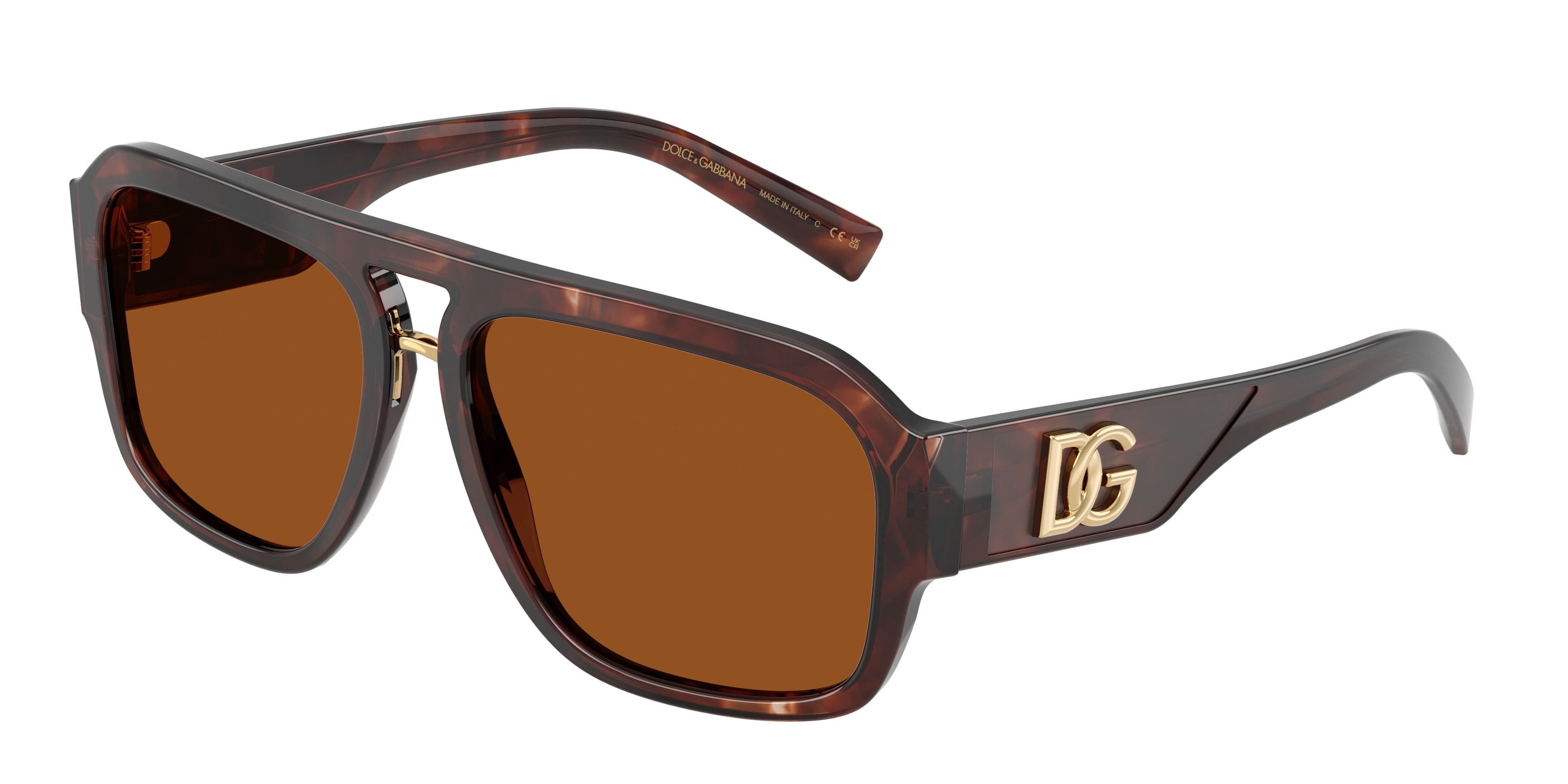 DOLCE & GABBANA DG4403 Pilot Sunglasses 322273-Dark Red Brown 58-140-16 - Color Map Red