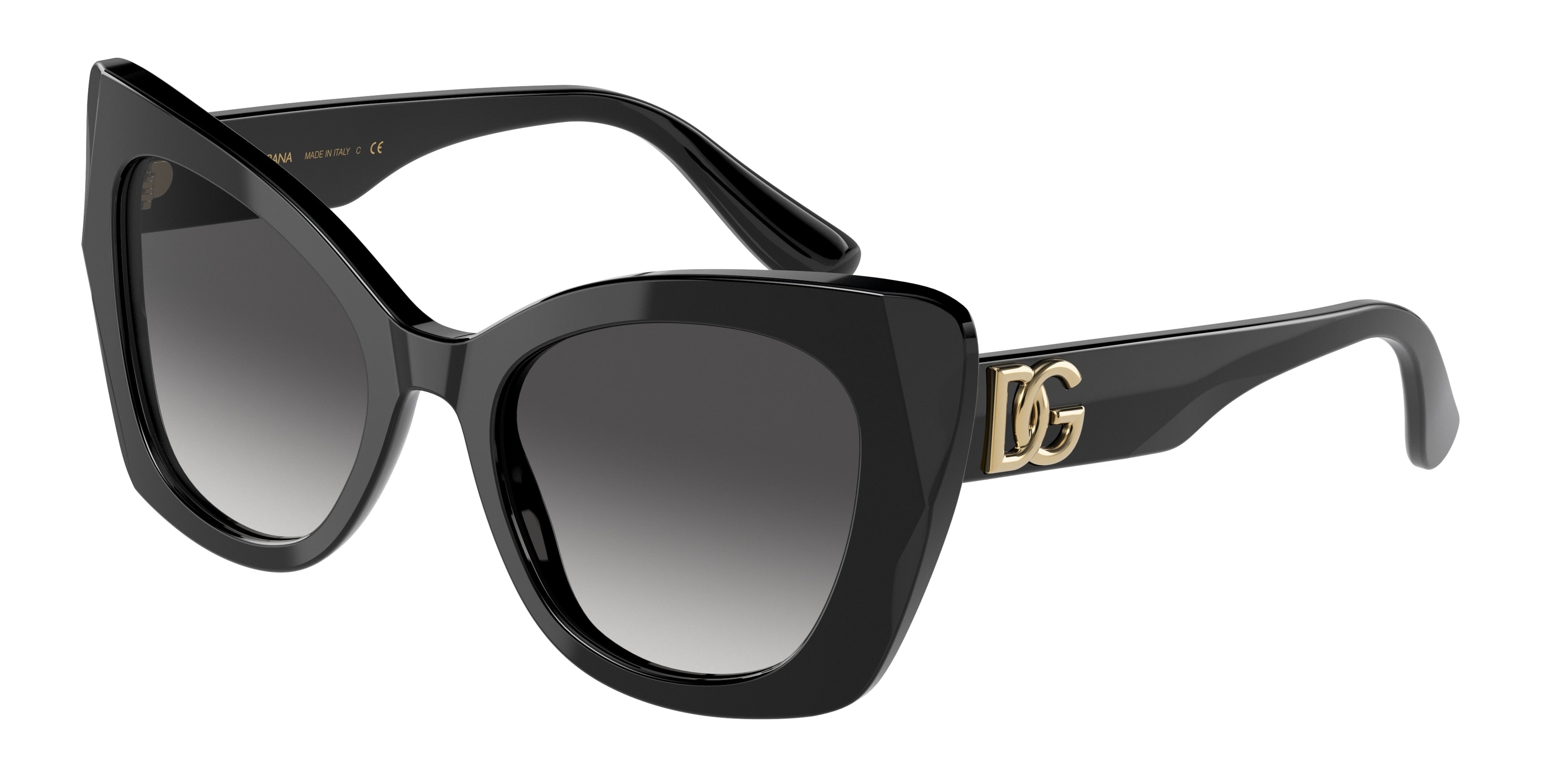 DOLCE & GABBANA DG4405F Butterfly Sunglasses 501/8G-Black 53-140-20 - Color Map Black