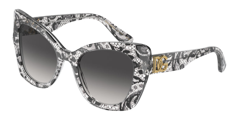 DOLCE & GABBANA DG4405 Butterfly Sunglasses 32878G-Black Lace 53-140-20 - Color Map Black