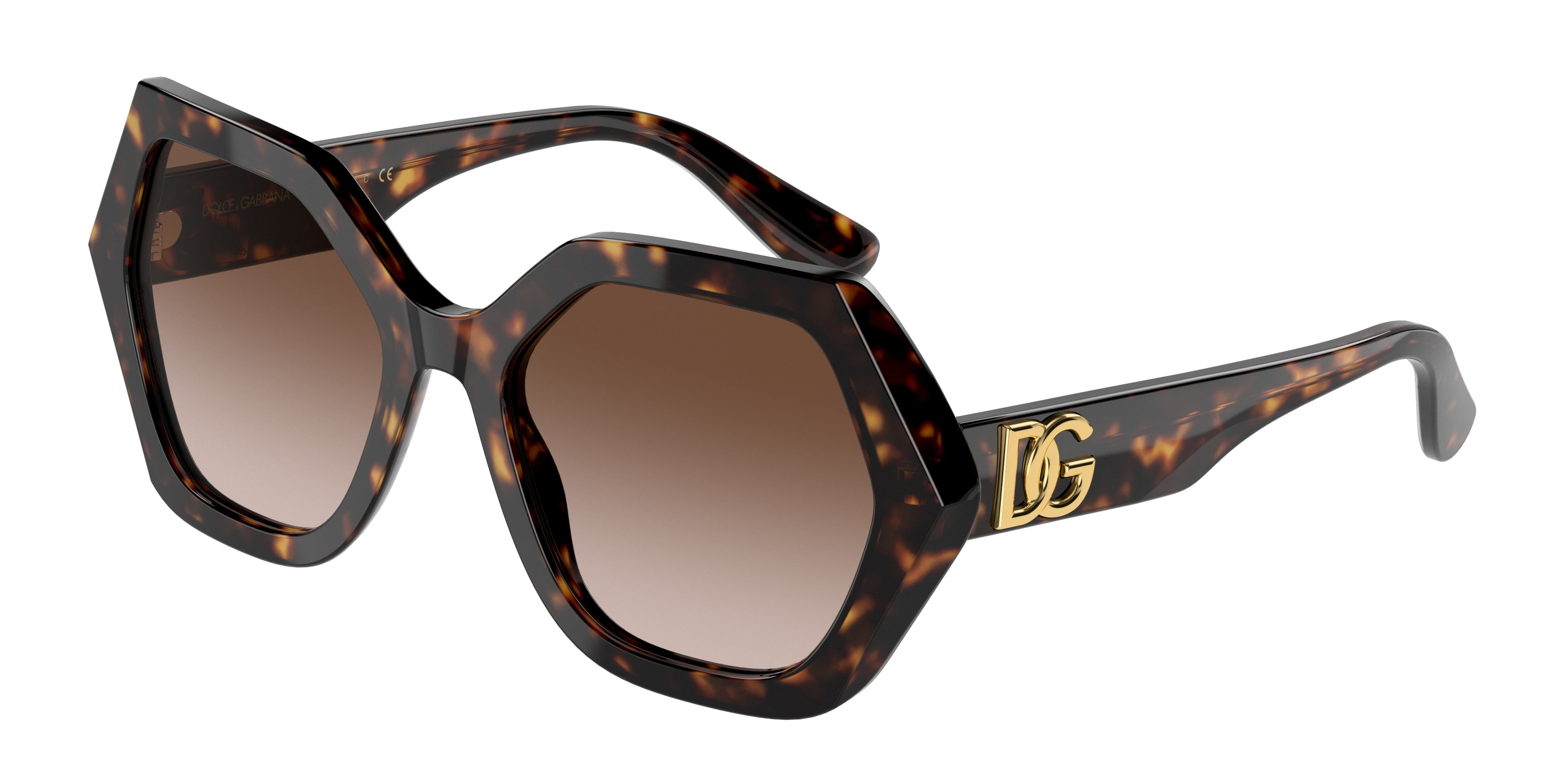 DOLCE & GABBANA DG4406 Irregular Sunglasses 502/13-Havana 54-140-19 - Color Map Tortoise