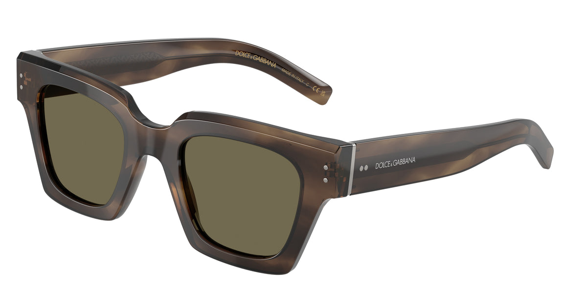 DOLCE & GABBANA DG4413 Square Sunglasses 3200/3-Green Havana 48-145-23 - Color Map Green