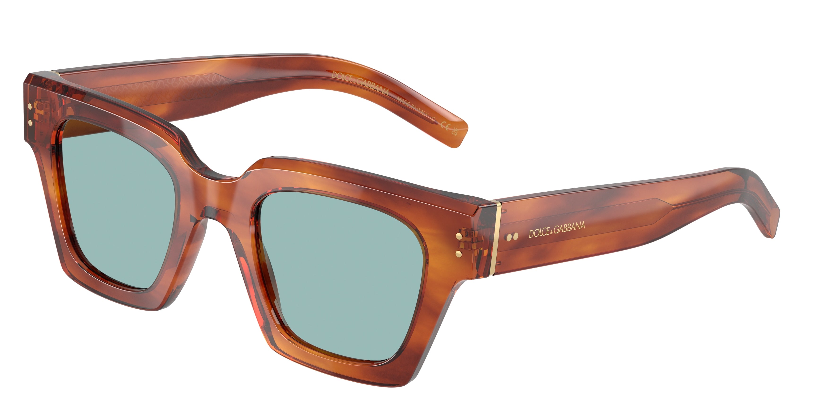 DOLCE & GABBANA DG4413 Square Sunglasses 322180-Havana Ginger 48-145-23 - Color Map Tortoise