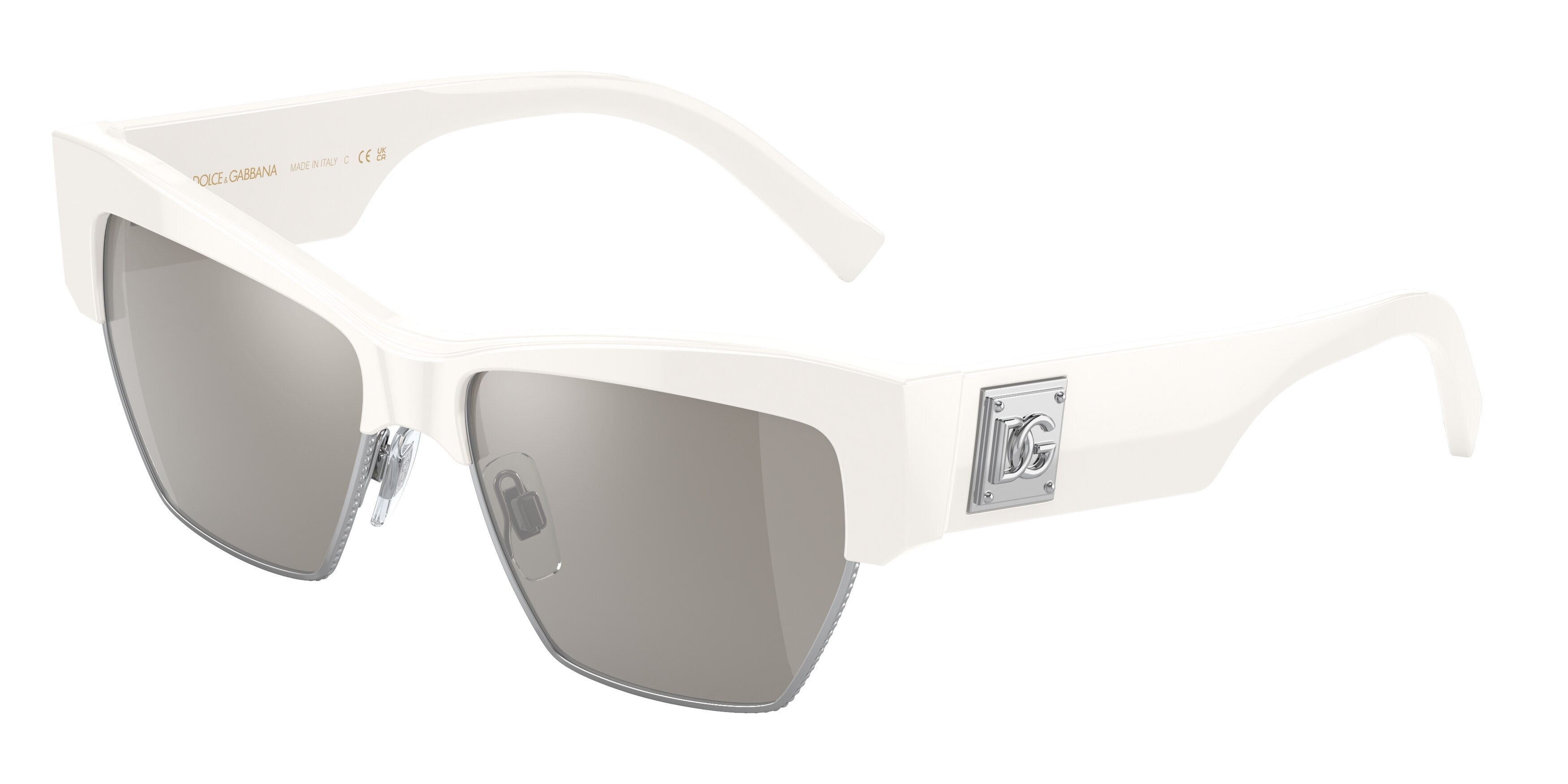 DOLCE & GABBANA DG4415 Cat Eye Sunglasses 33126G-White 55-145-15 - Color Map White