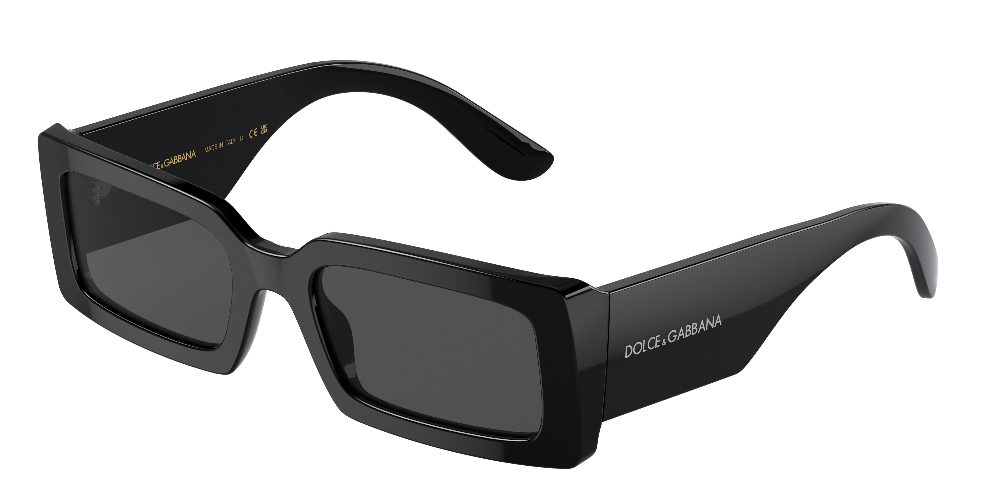 DOLCE & GABBANA DG4416 Rectangle Sunglasses 335587-Black 53-140-20 - Color Map Black