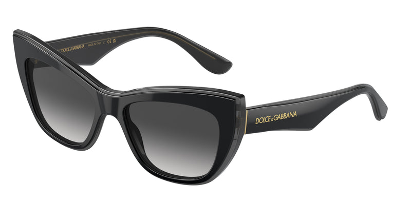 DOLCE & GABBANA DG4417 Cat Eye Sunglasses 32468G-Black/Transparent Grey 54-145-17 - Color Map Black
