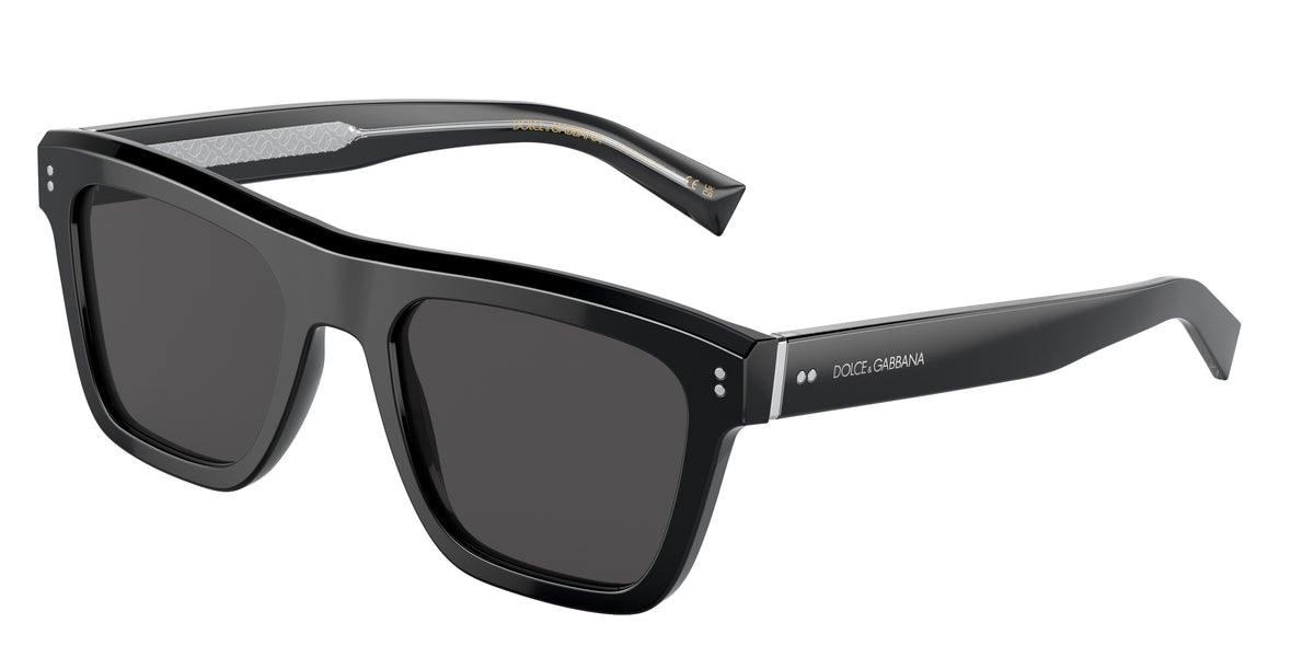 DOLCE & GABBANA DG4420F Square Sunglasses 501/87-Black 52-145-20 - Color Map Black