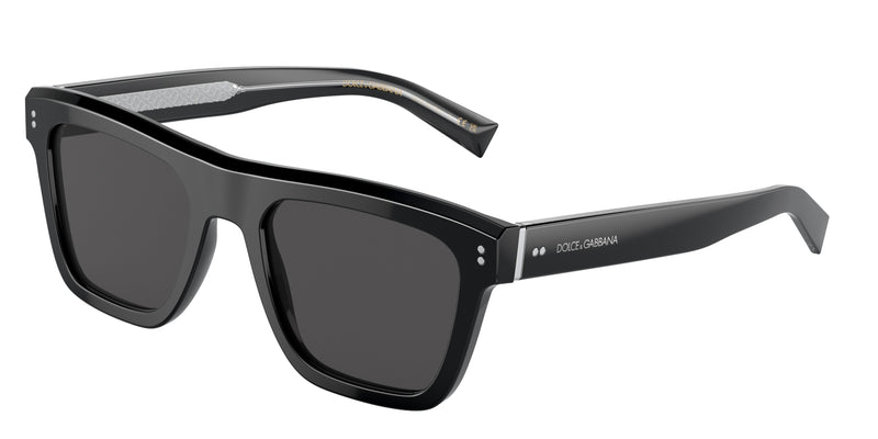 DOLCE & GABBANA DG4420F Square Sunglasses 501/87-Black 52-145-20 - Color Map Black