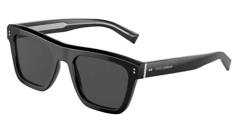 DOLCE & GABBANA DG4420 Square Sunglasses 501/87-Black 52-145-20 - Color Map Black