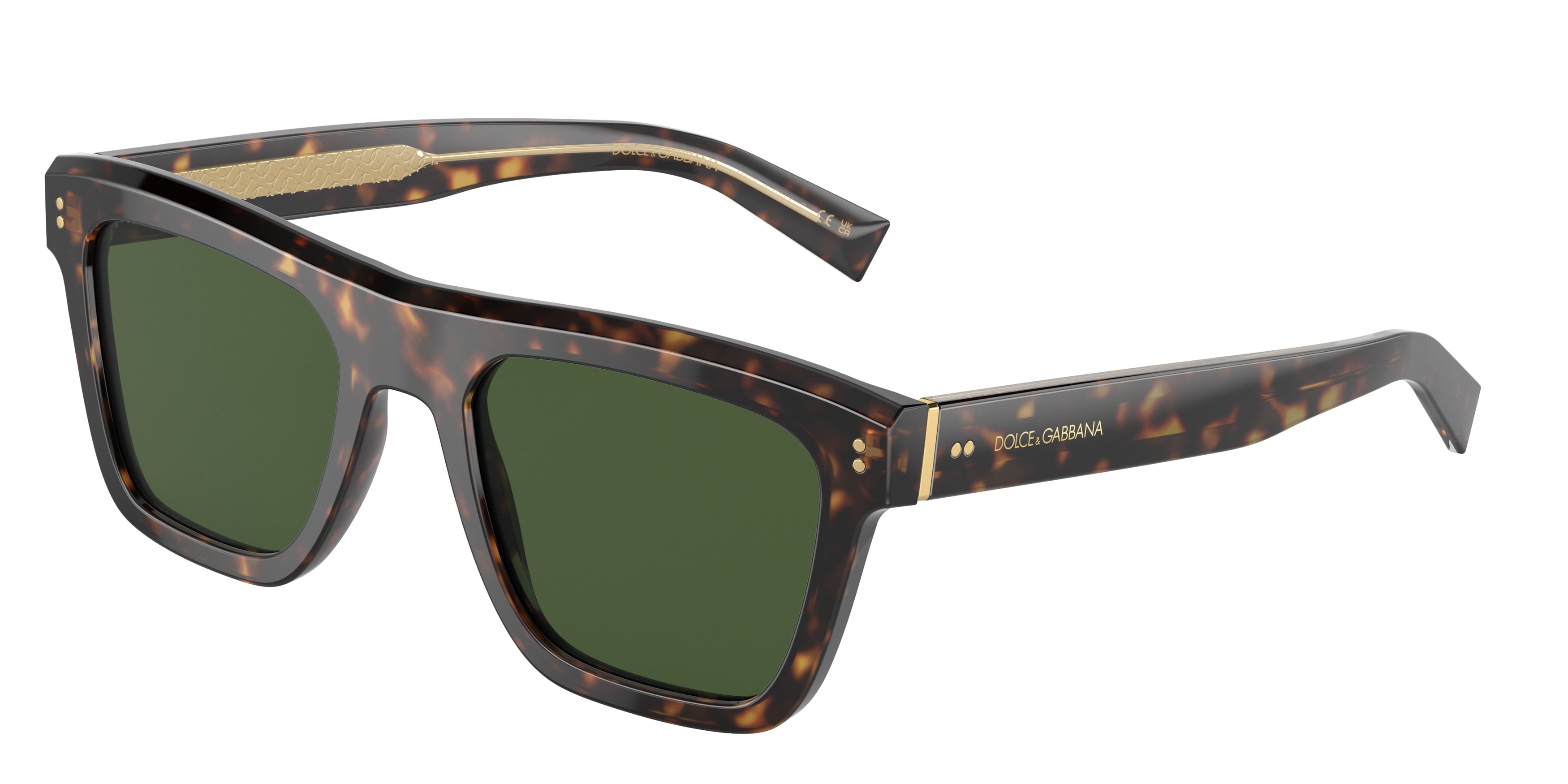 DOLCE & GABBANA DG4420 Square Sunglasses 502/71-Havana 52-145-20 - Color Map Tortoise