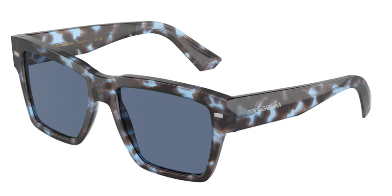 DOLCE & GABBANA DG4431F Square Sunglasses 339280-Havana Blue 55-145-18 - Color Map Blue