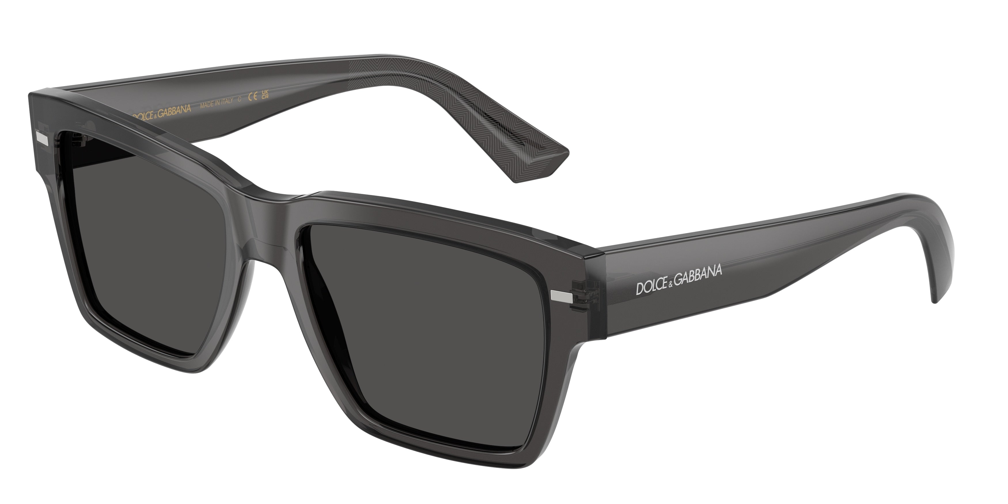 DOLCE & GABBANA DG4431 Square Sunglasses  316087-Transparent Grey 55-145-18 - Color Map Grey