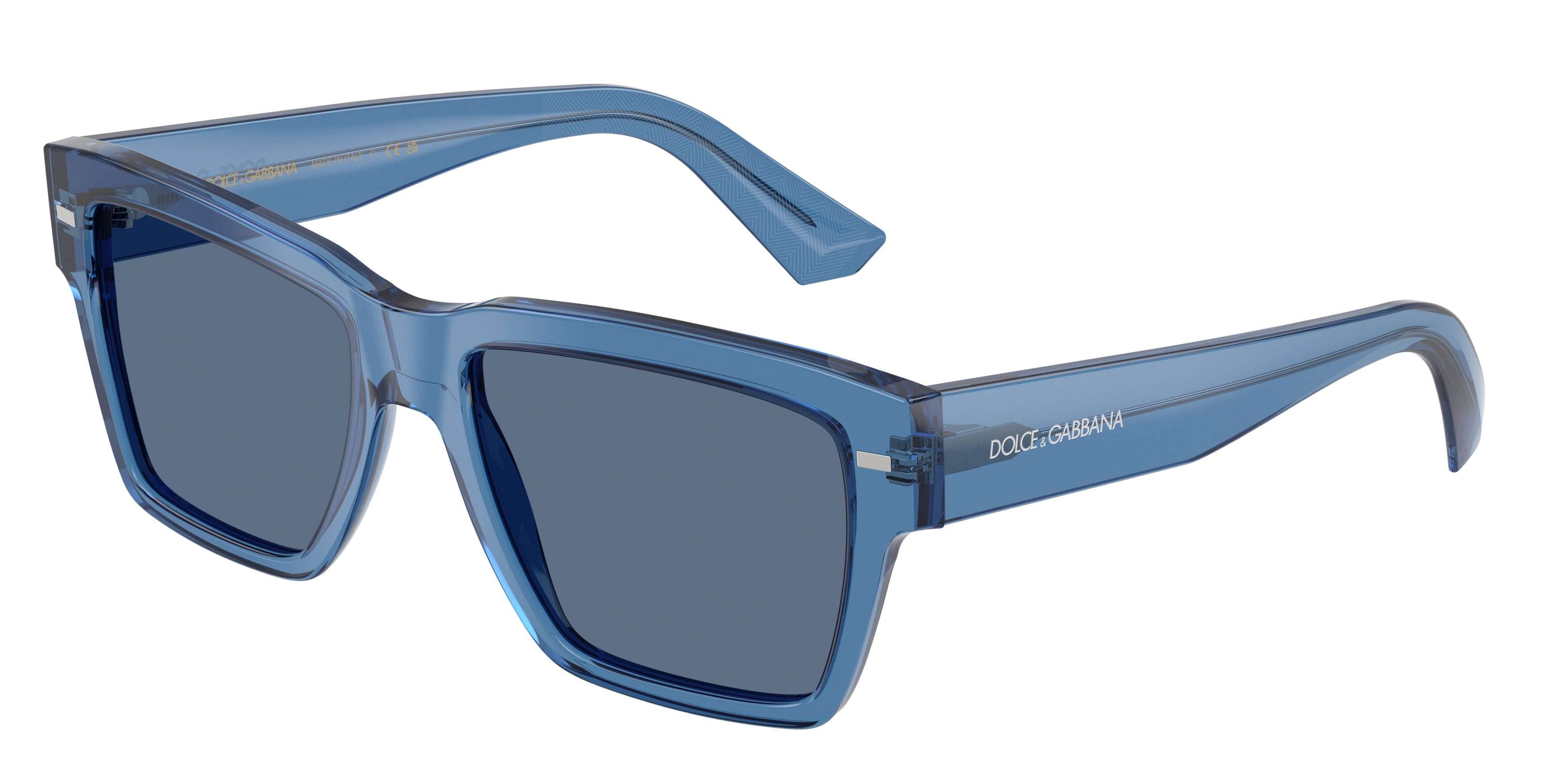 DOLCE & GABBANA DG4431 Square Sunglasses 339880-Transparent Blue 55-145-18 - Color Map Blue