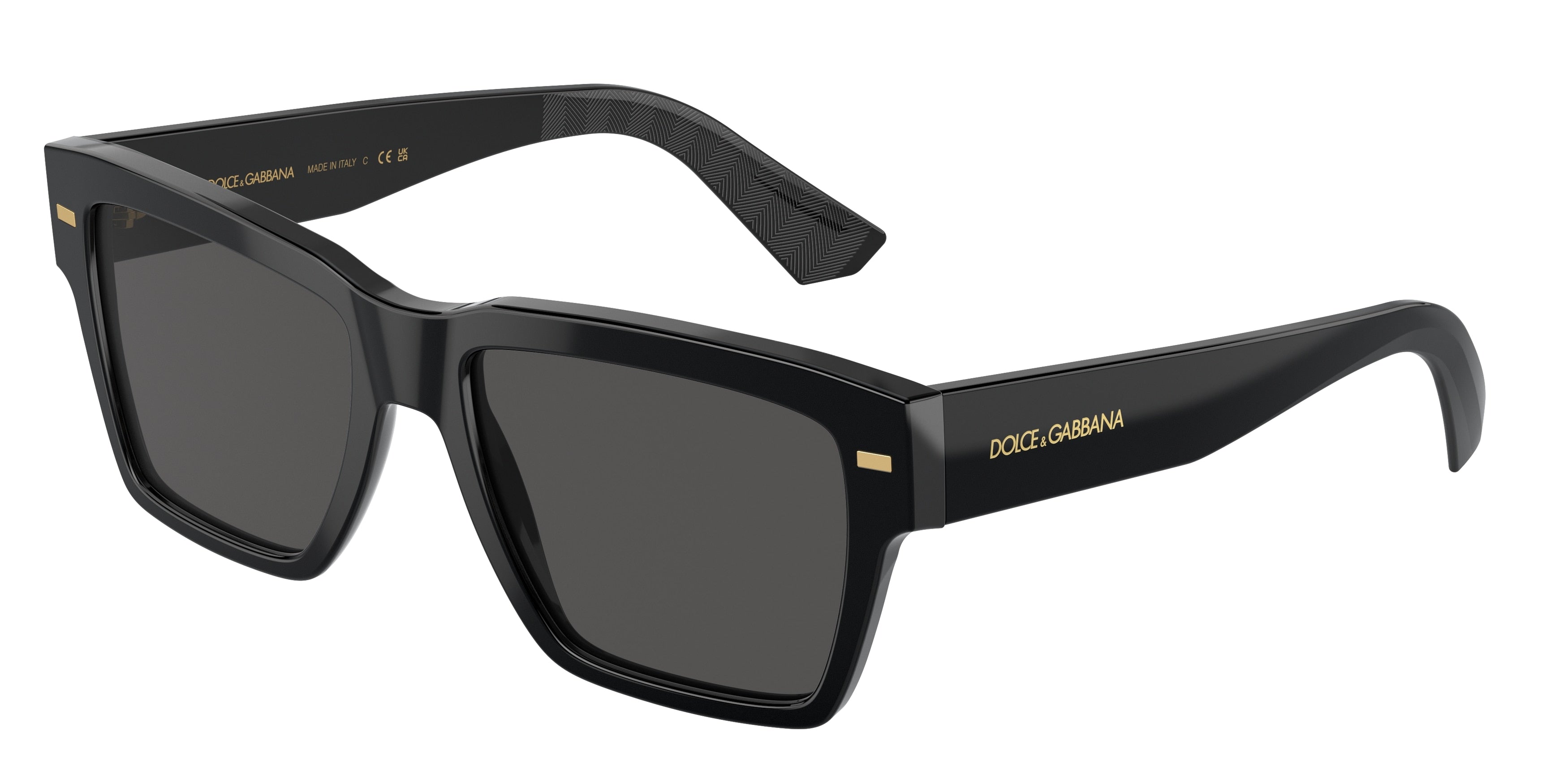 DOLCE & GABBANA DG4431 Square Sunglasses 501/87-Black 55-145-18 - Color Map Black
