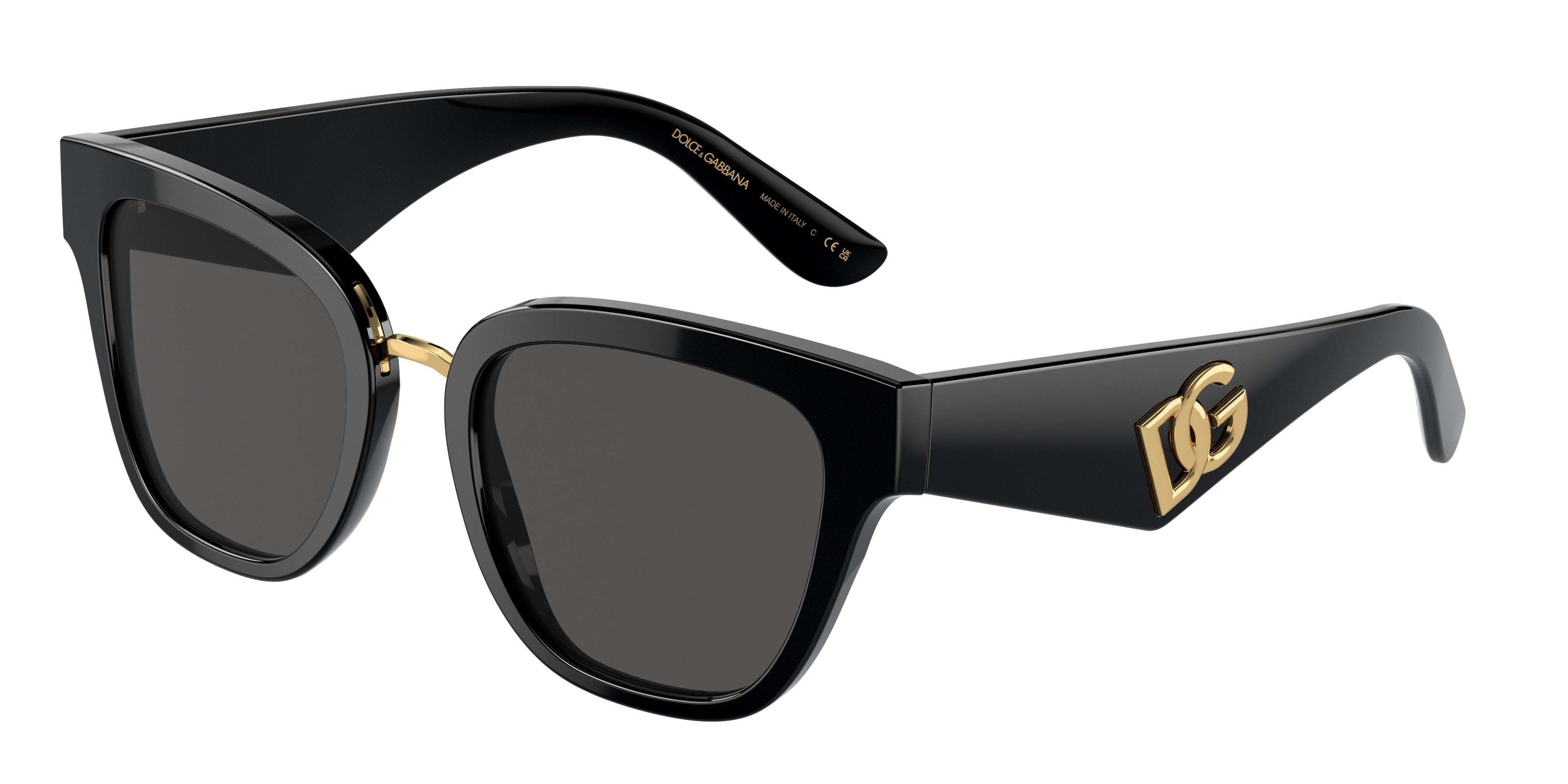 DOLCE & GABBANA DG4437 Butterfly Sunglasses  501/87-Black 51-145-20 - Color Map Black
