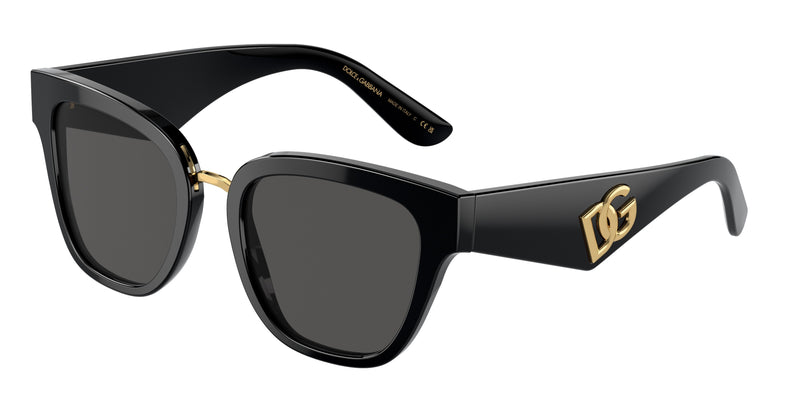 DOLCE & GABBANA DG4437 Butterfly Sunglasses 501/87-Black 51-145-20 - Color Map Black