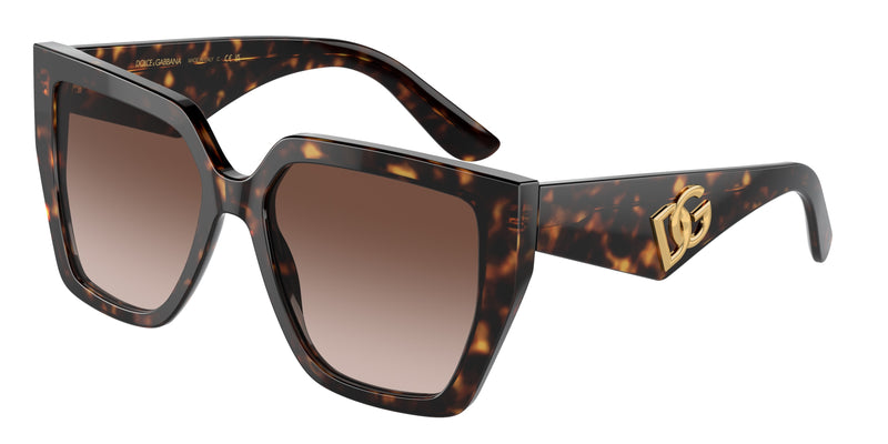 DOLCE & GABBANA DG4438F Square Sunglasses 502/13-Havana 55-145-17 - Color Map Tortoise