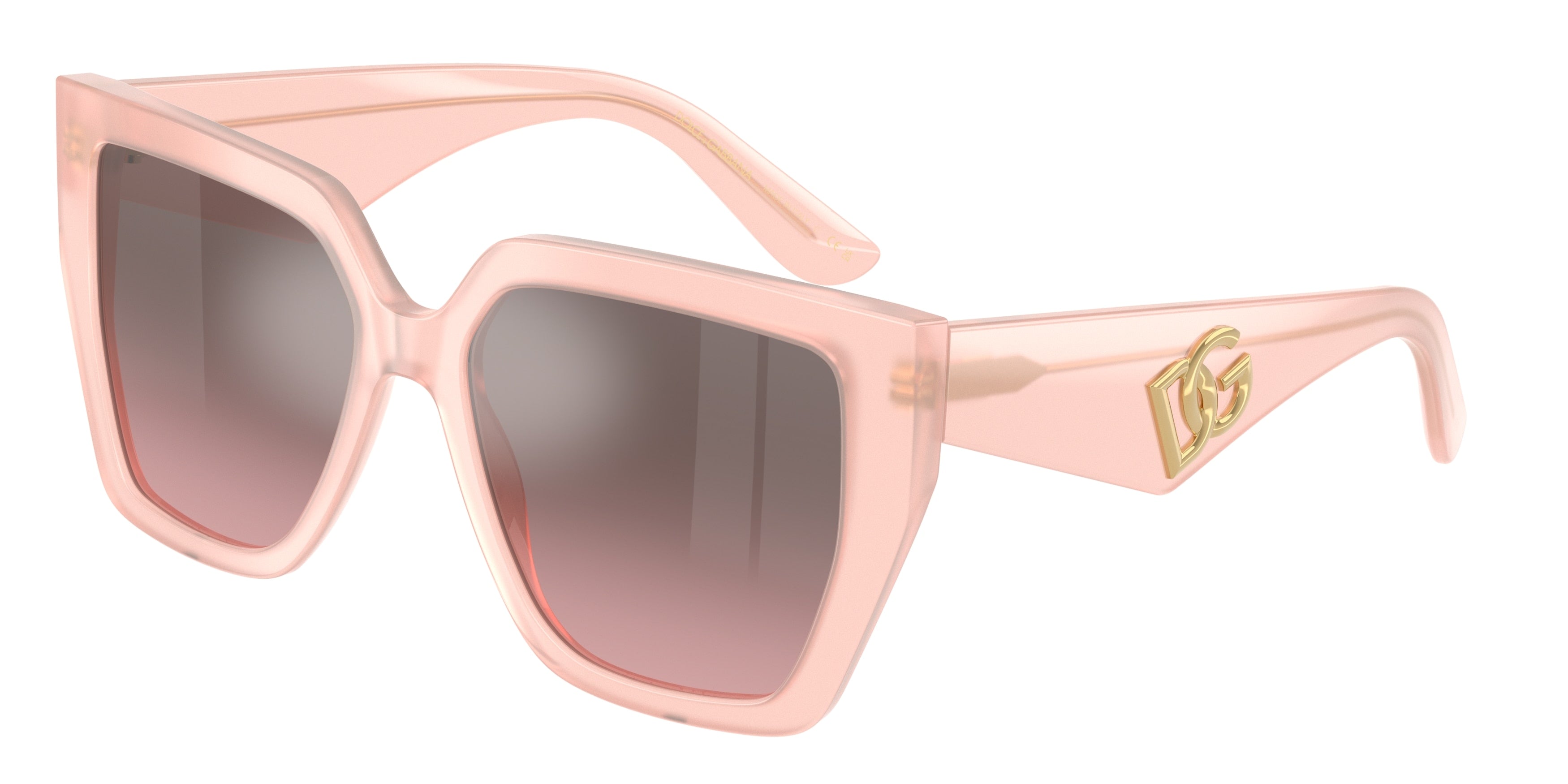 DOLCE & GABBANA DG4438 Square Sunglasses 33847E-Opal Pink 55-145-17 - Color Map Pink