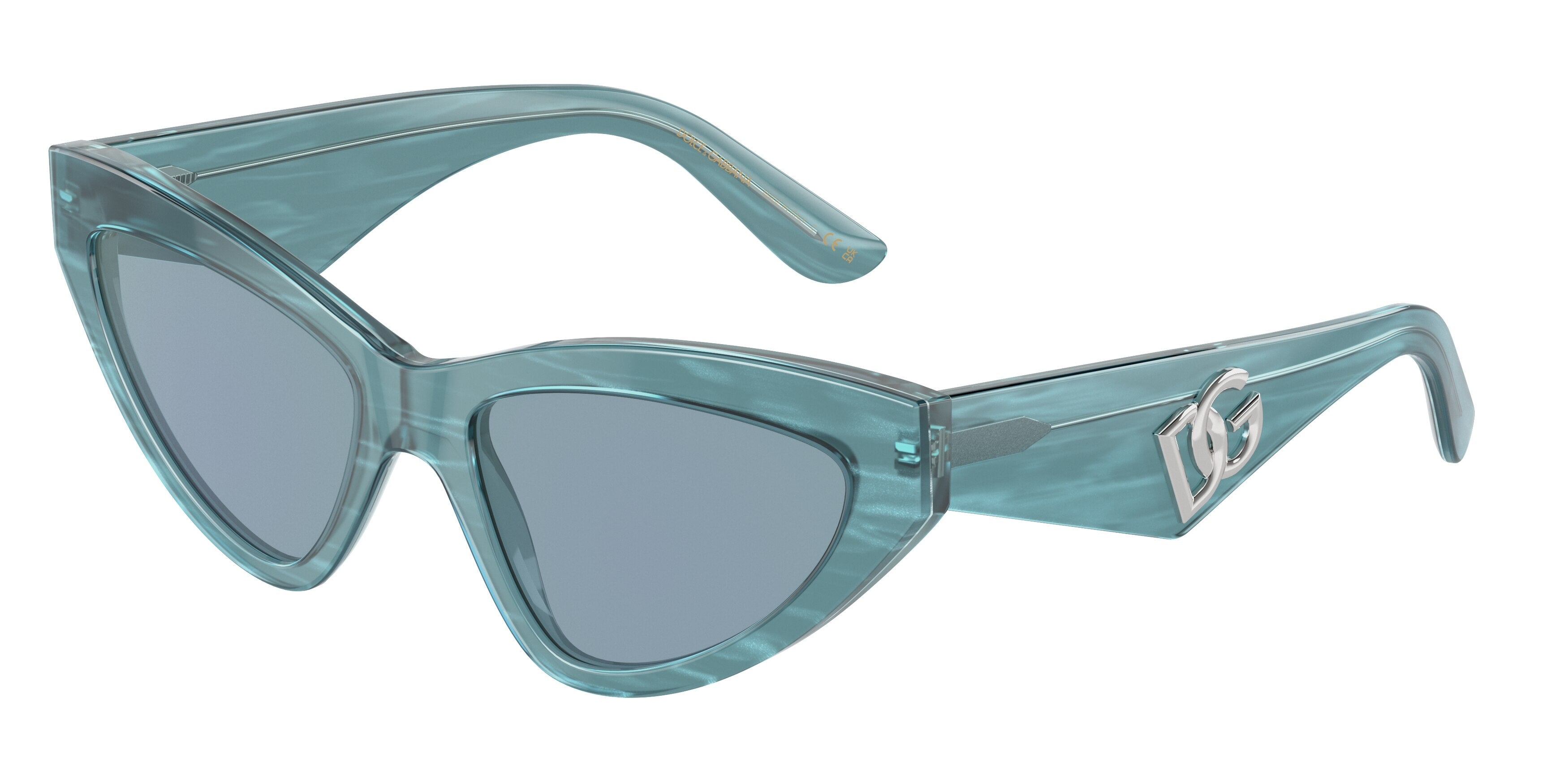 DOLCE & GABBANA DG4439 Cat Eye Sunglasses 3406E3-Fleur Azure 55-145-18 - Color Map Blue