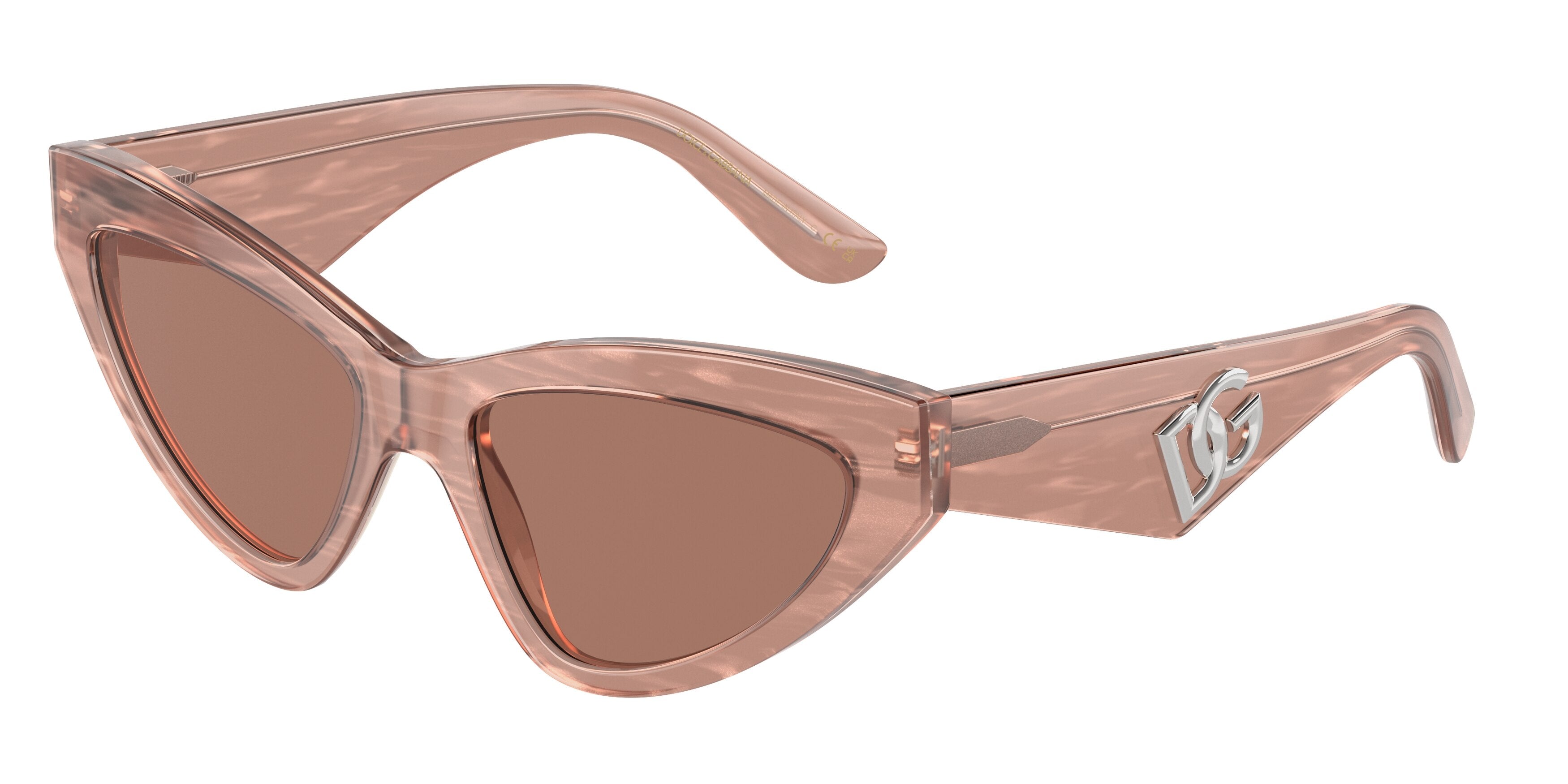 DOLCE & GABBANA DG4439 Cat Eye Sunglasses 3411/3-Fleur Caramel 55-145-18 - Color Map Brown
