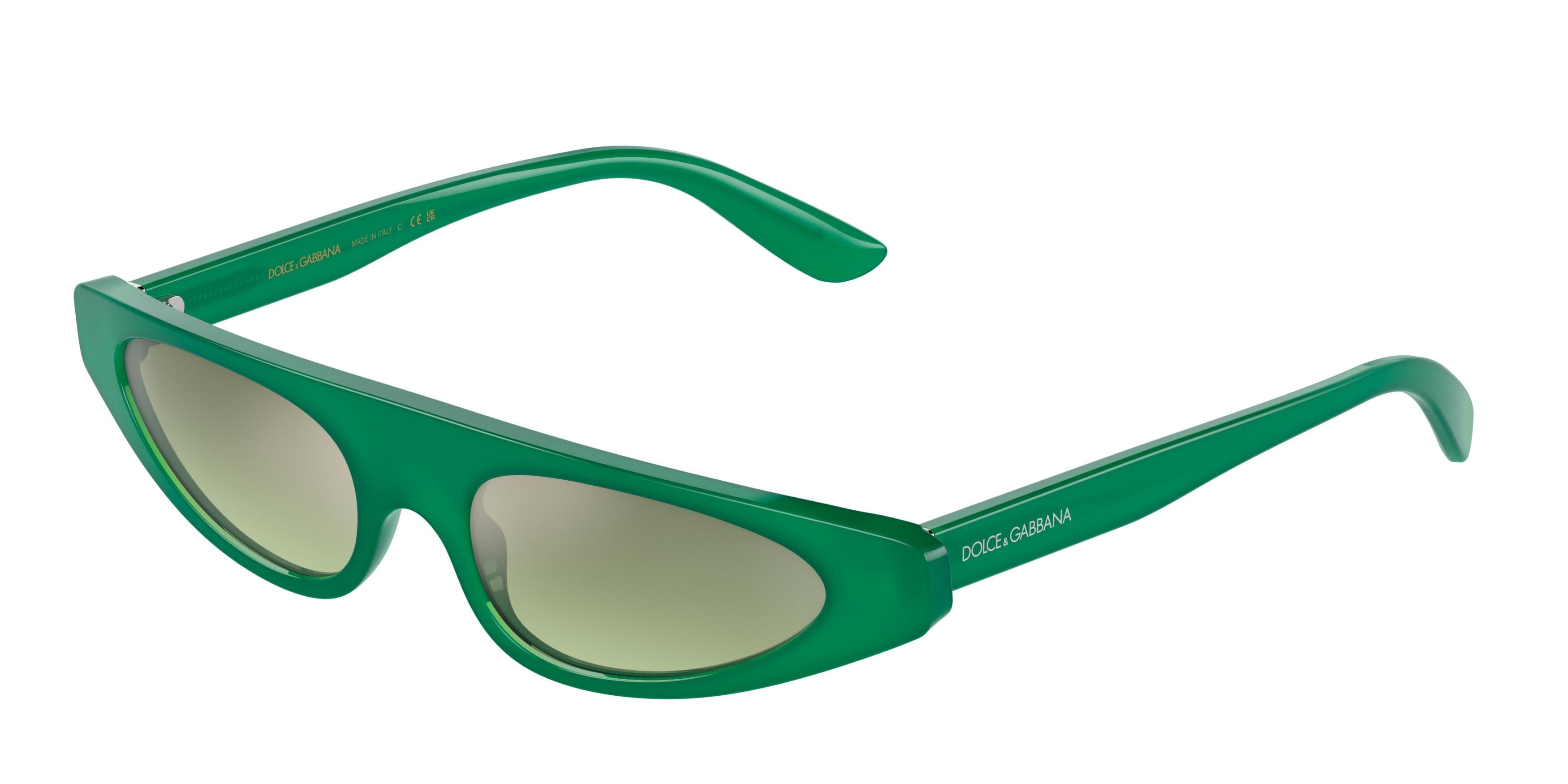 DOLCE & GABBANA DG4442 Rectangle Sunglasses 306852-Milky Green 52-140-17 - Color Map Green
