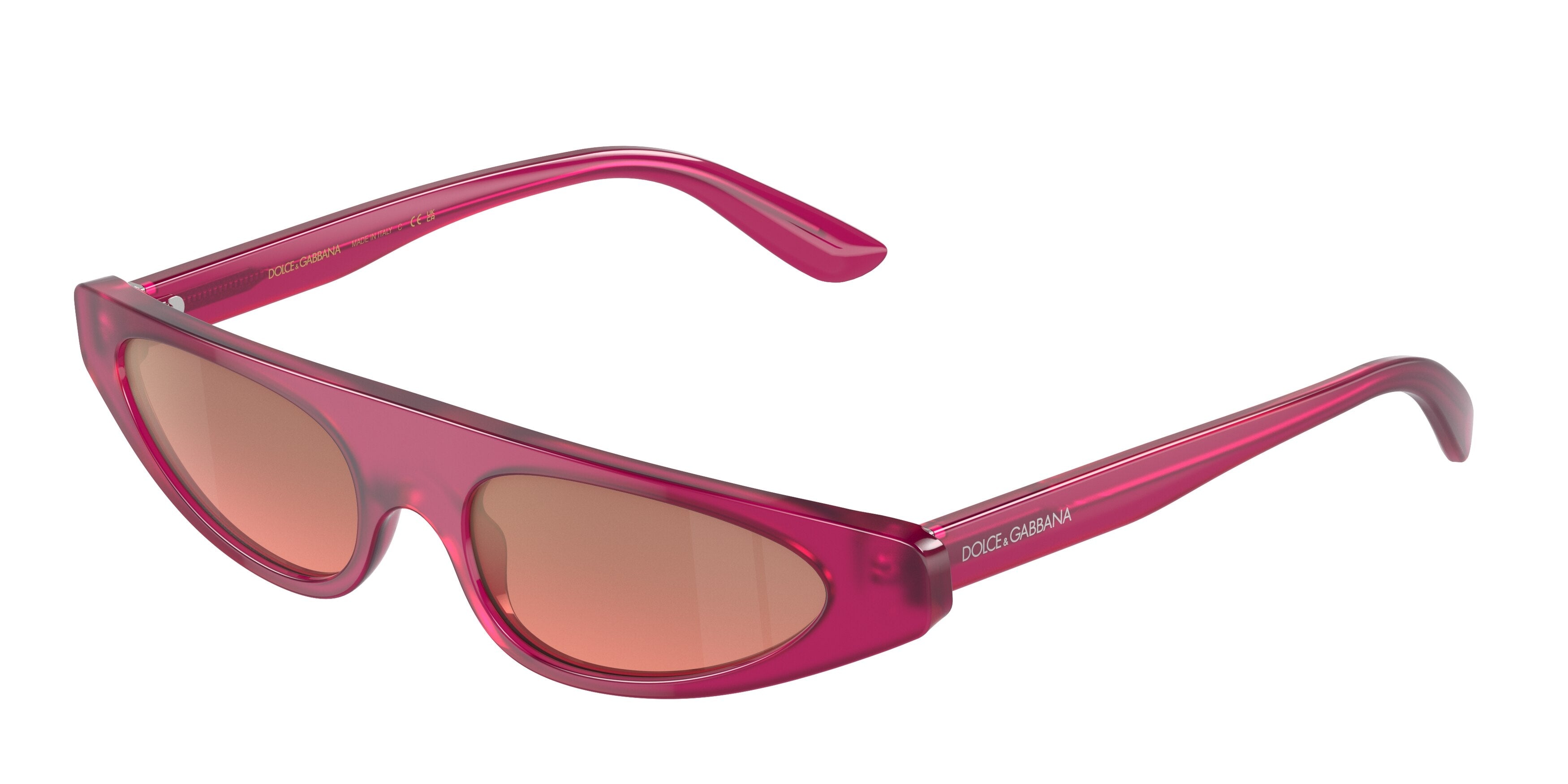 DOLCE & GABBANA DG4442 Rectangle Sunglasses 32266F-Milky Pink 52-140-17 - Color Map Pink