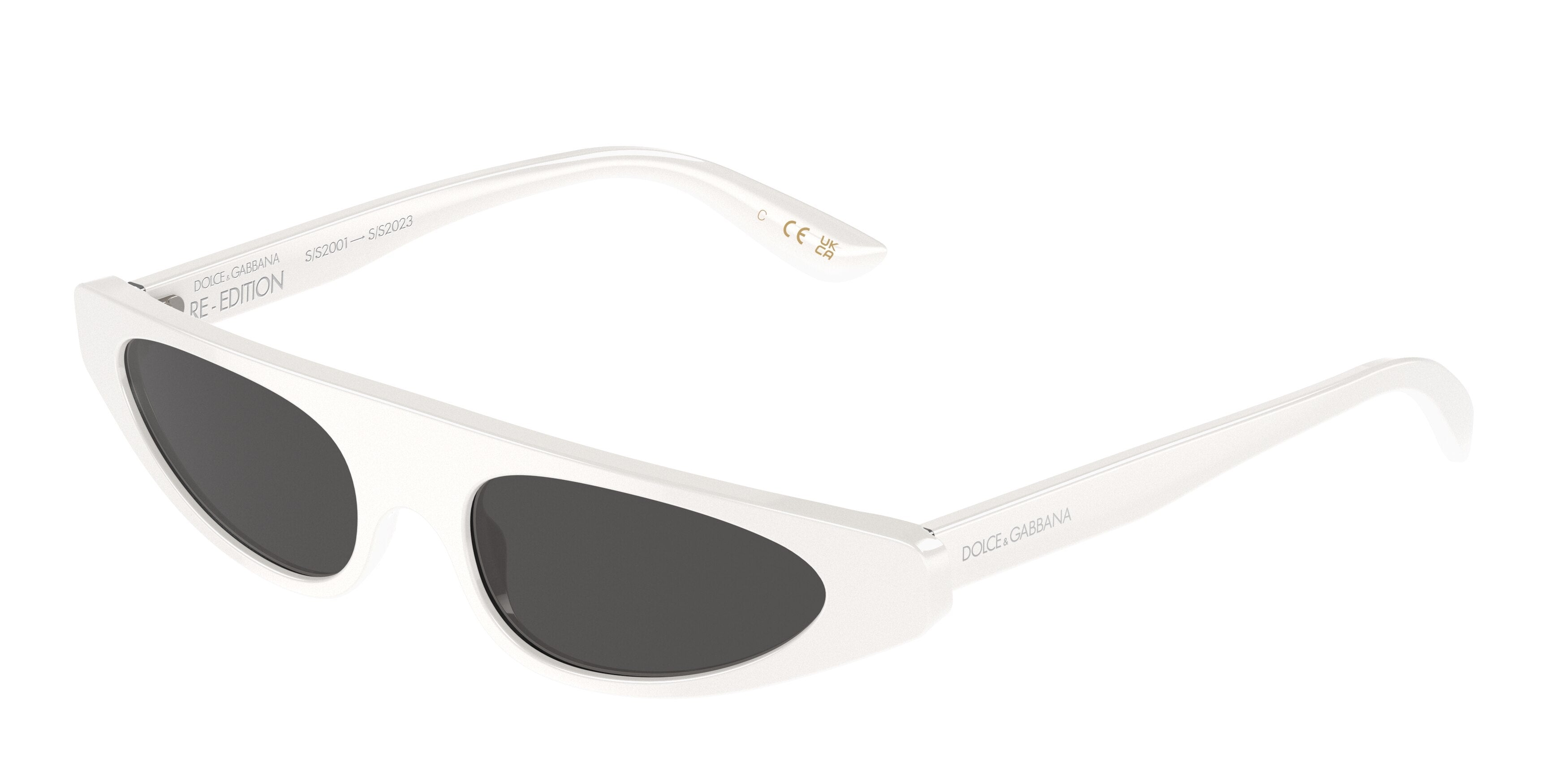 DOLCE & GABBANA DG4442 Rectangle Sunglasses 331287-White 52-140-17 - Color Map White