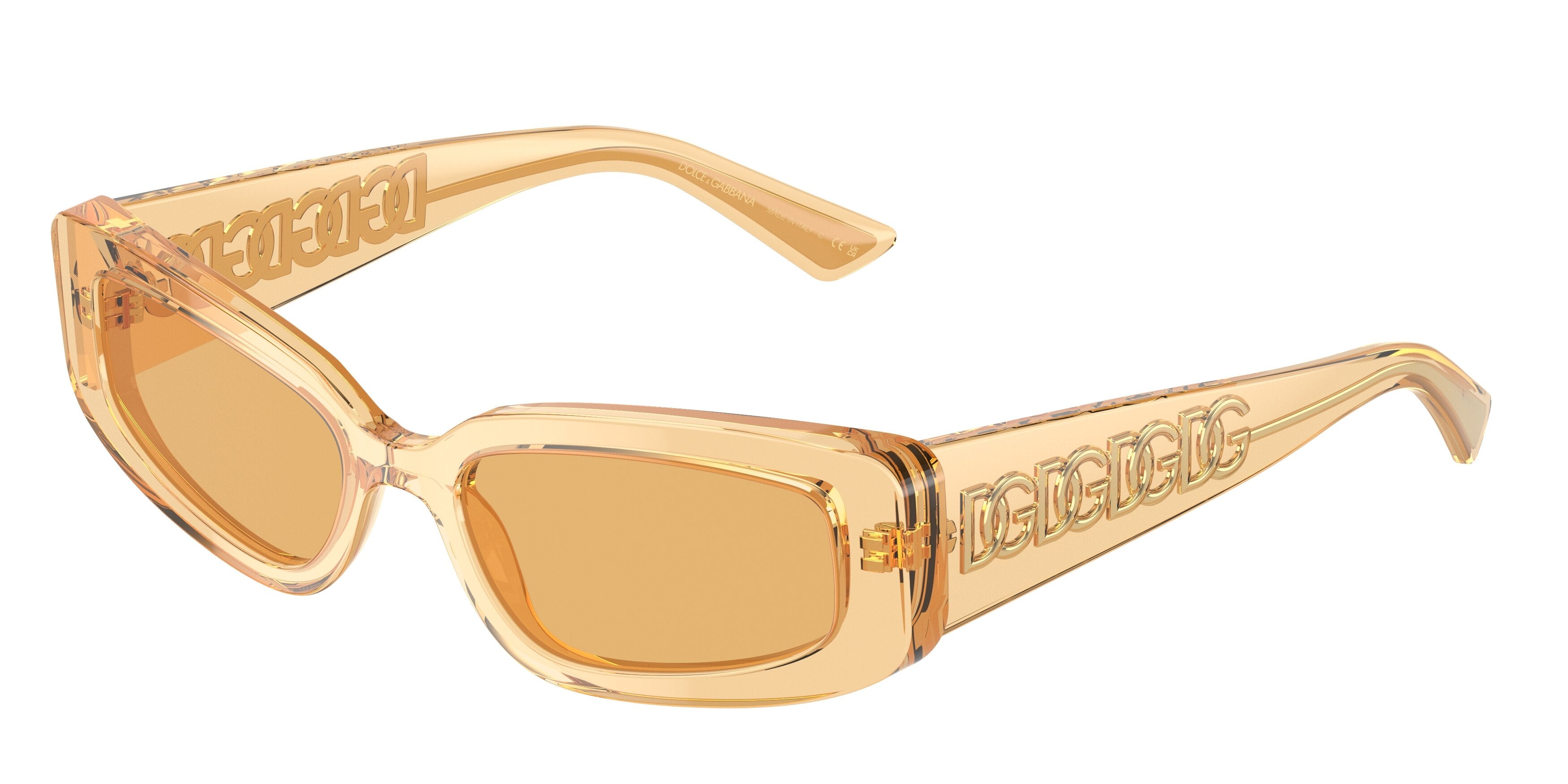 DOLCE & GABBANA DG4445 Cat Eye Sunglasses 3046/7-Orange Transparent 54-145-18 - Color Map Orange