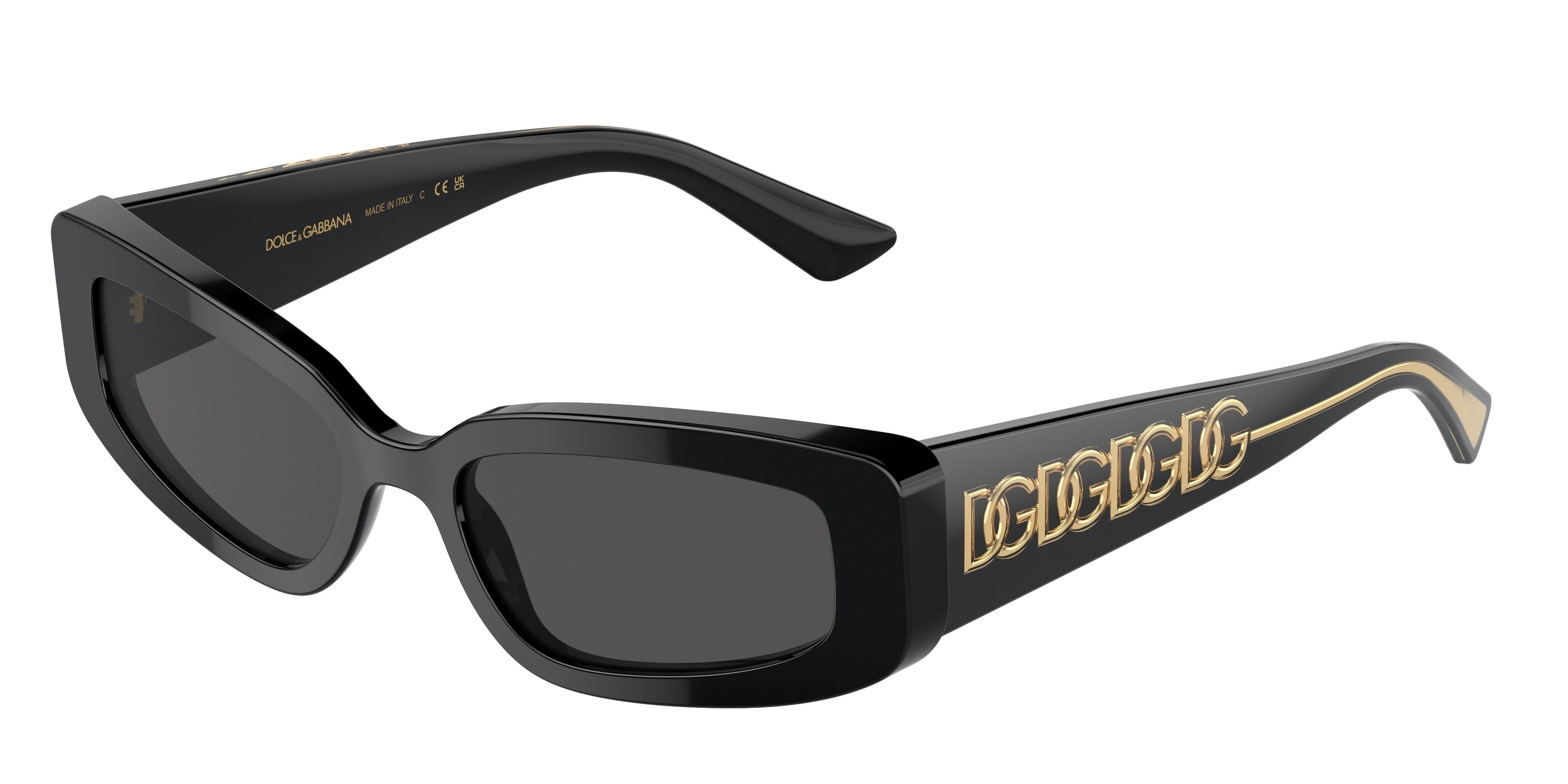 DOLCE & GABBANA DG4445 Cat Eye Sunglasses 335587-Black 54-145-18 - Color Map Black
