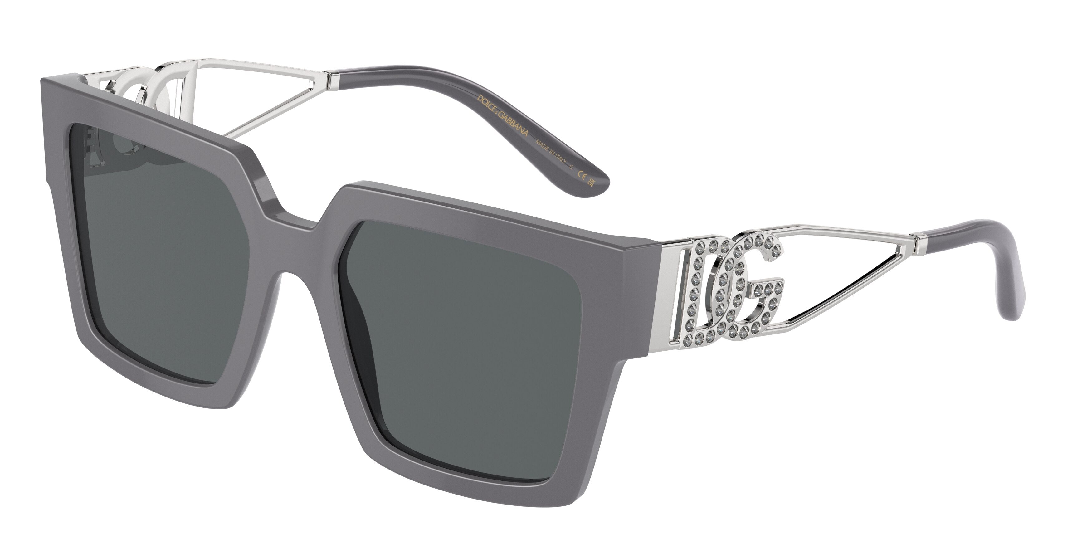 DOLCE & GABBANA DG4446B Square Sunglasses 309087-Grey 53-145-19 - Color Map Grey