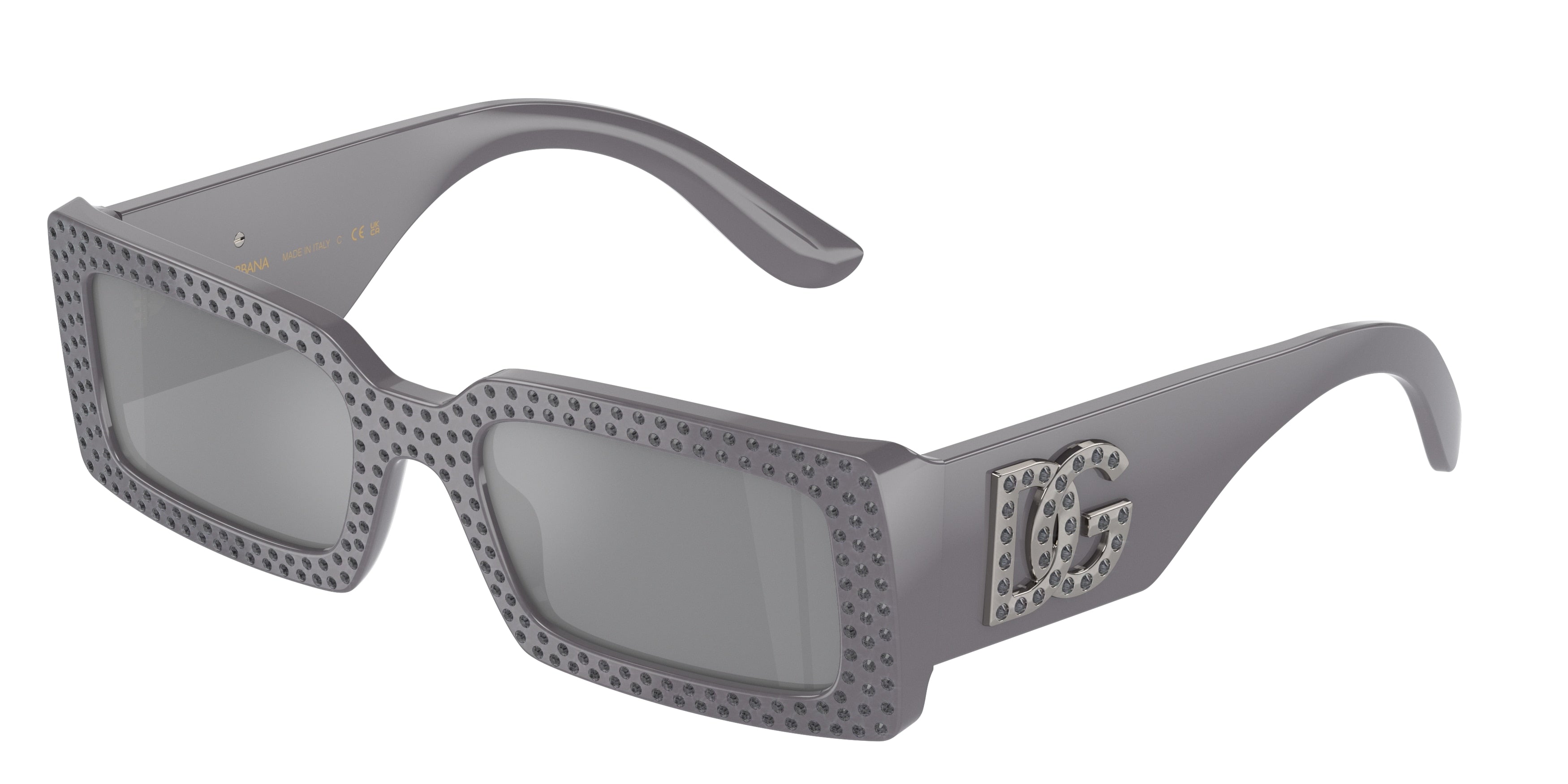 DOLCE & GABBANA DG4447B Rectangle Sunglasses 30906G-Grey 53-140-20 - Color Map Grey