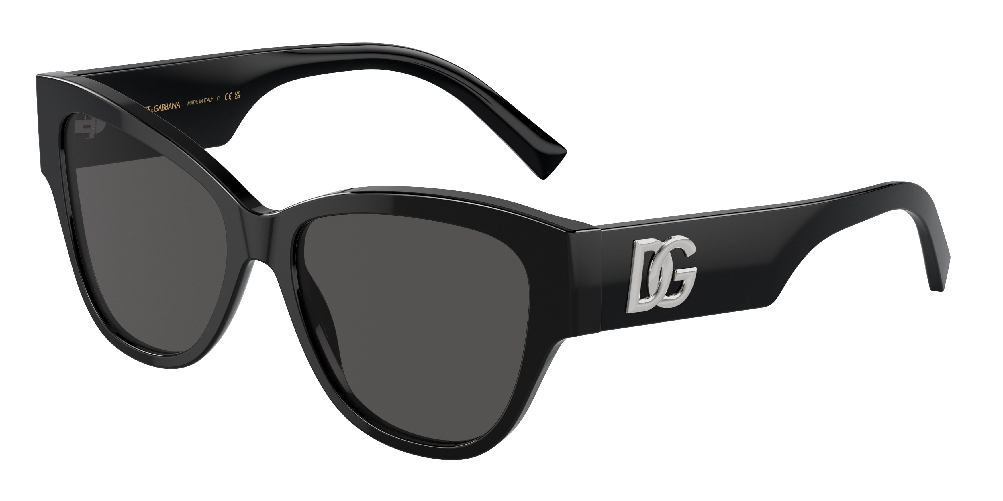 DOLCE & GABBANA DG4449 Butterfly Sunglasses 501/87-Black 54-145-16 - Color Map Black