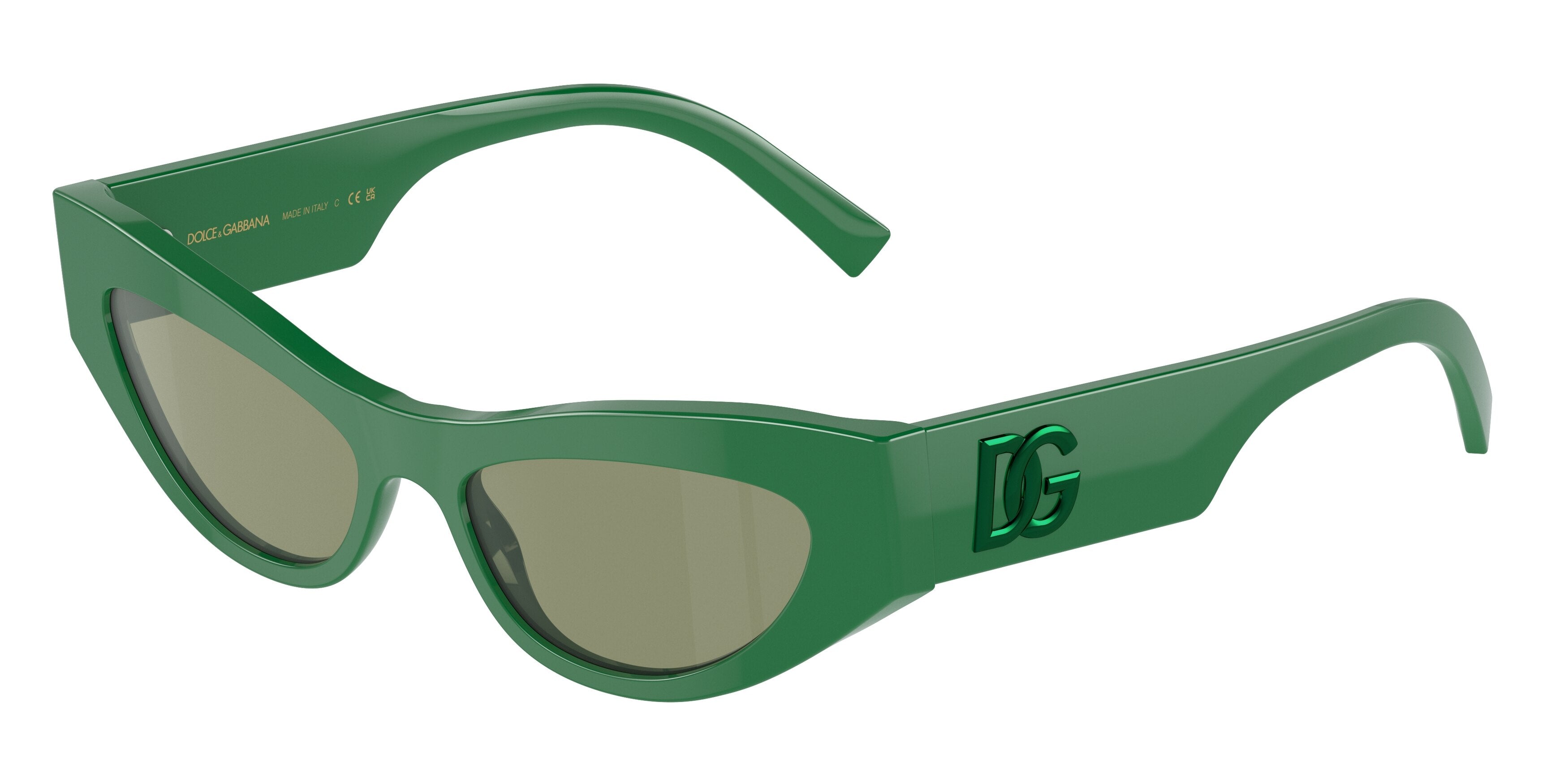 DOLCE & GABBANA DG4450F Cat Eye Sunglasses 331152-Green 52-145-16 - Color Map Green