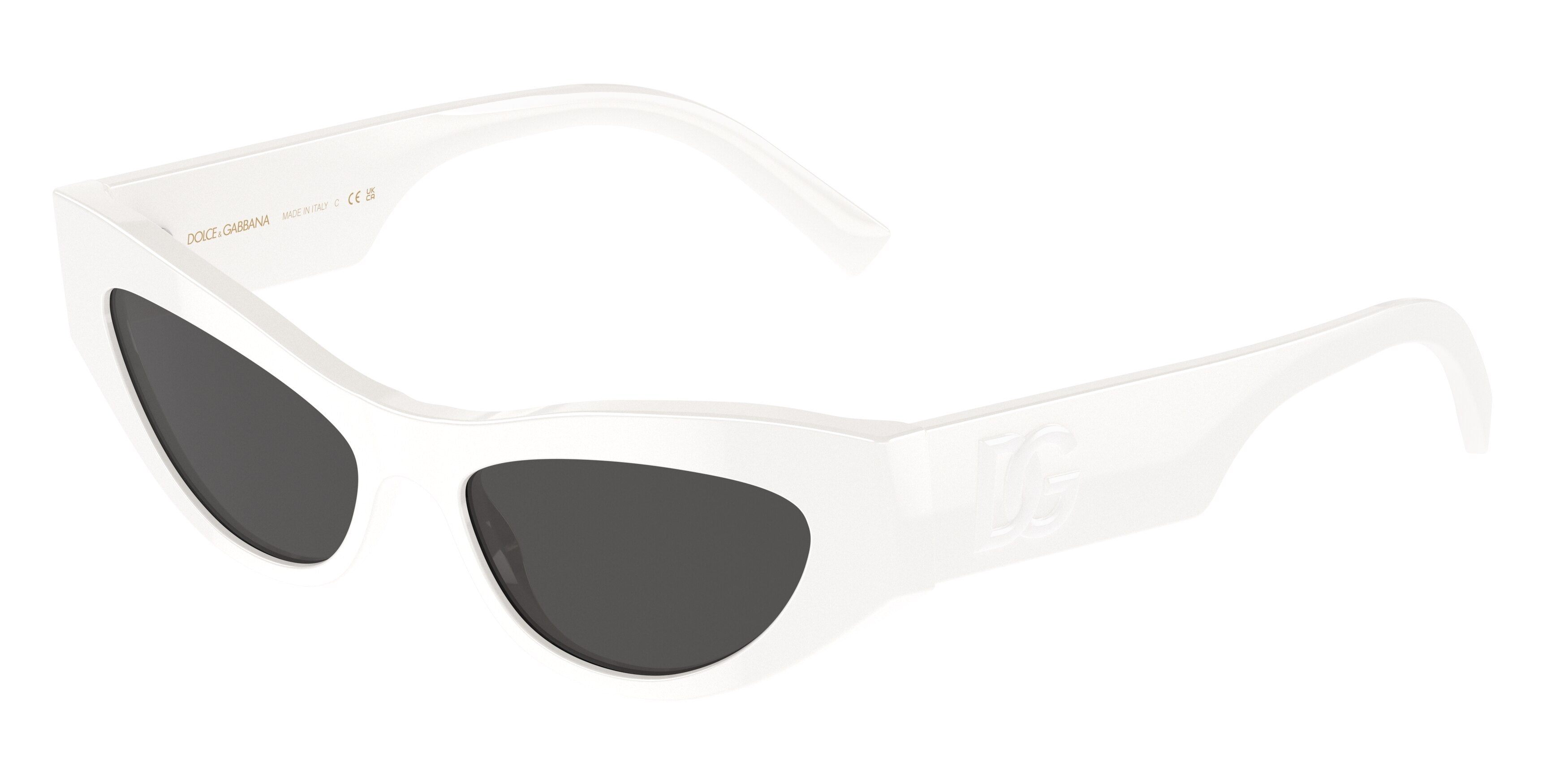 DOLCE & GABBANA DG4450F Cat Eye Sunglasses 331287-White 52-145-16 - Color Map White