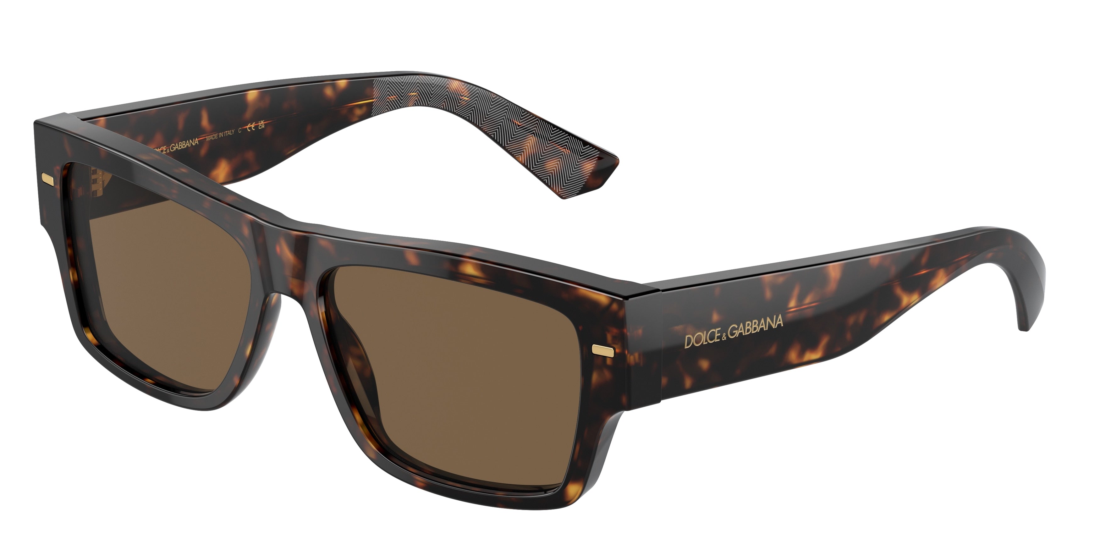 DOLCE & GABBANA DG4451F Rectangle Sunglasses 502/73-Havana 55-145-15 - Color Map Tortoise