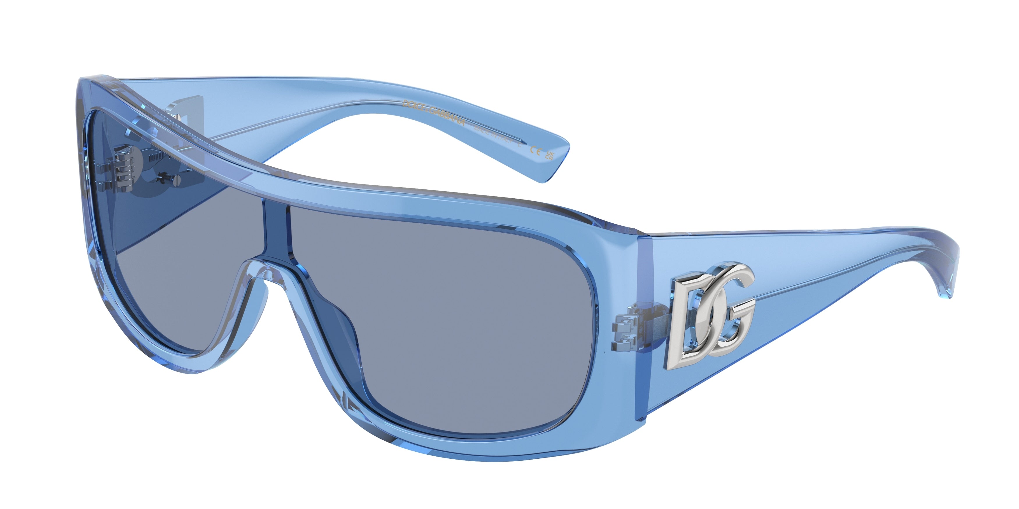 DOLCE & GABBANA DG4454 Rectangle Sunglasses 332280-Azure Transparent 30-130-130 - Color Map Blue