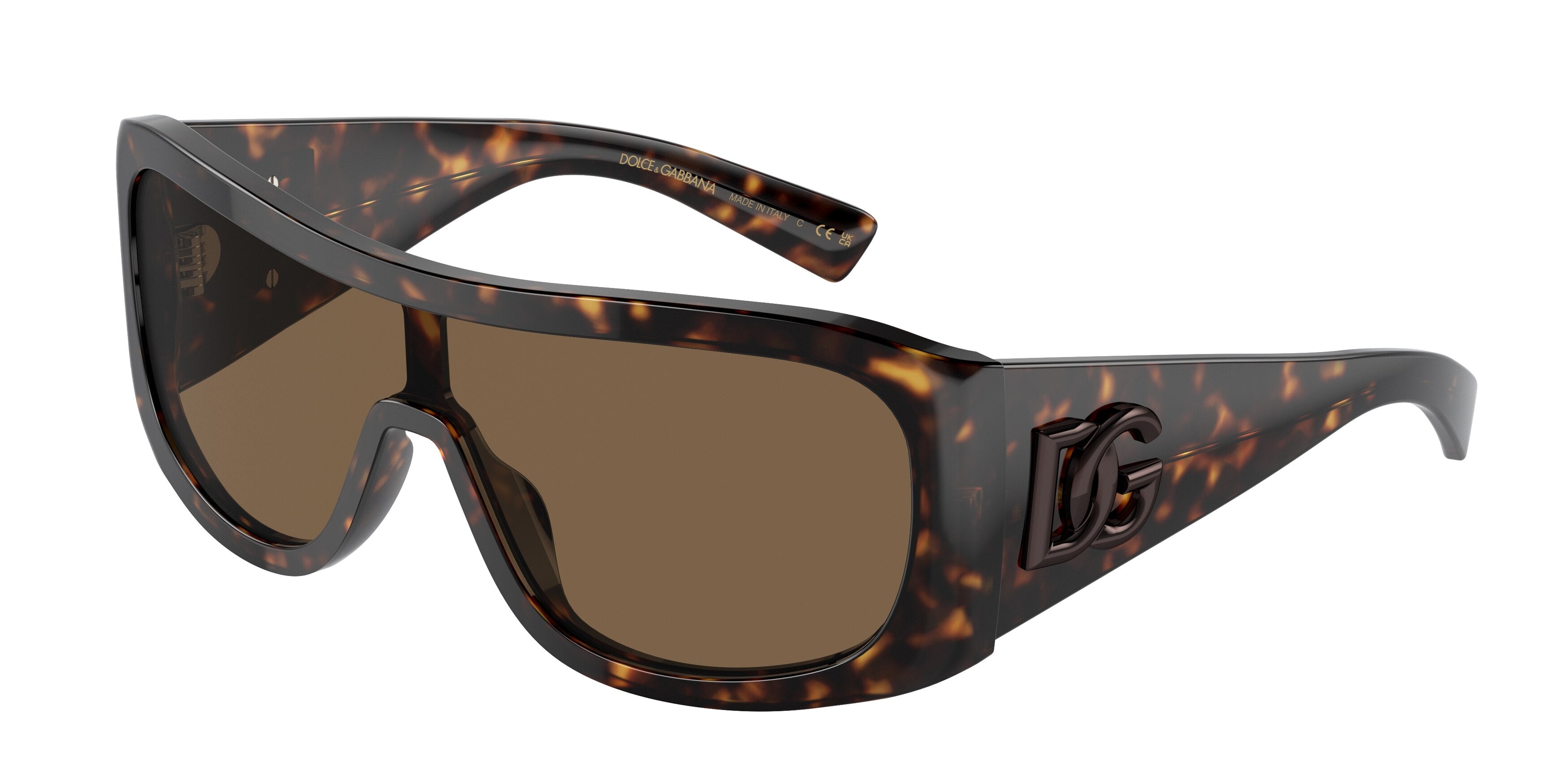 DOLCE & GABBANA DG4454 Rectangle Sunglasses 502/73-Havana 30-130-130 - Color Map Tortoise