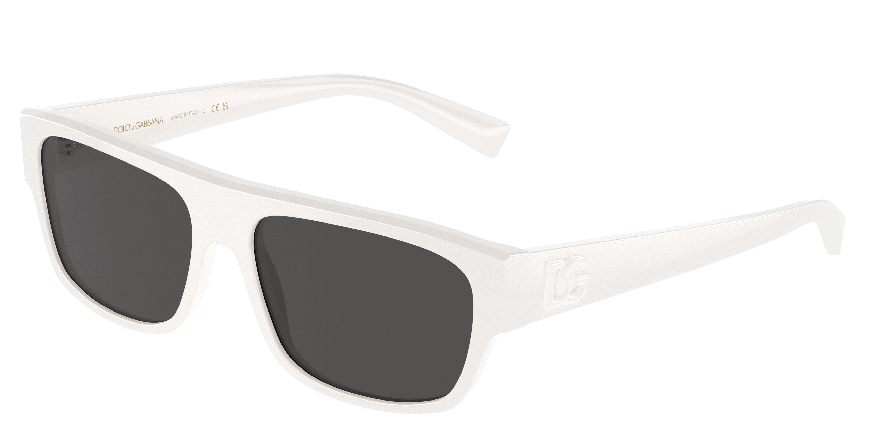 DOLCE & GABBANA DG4455 Rectangle Sunglasses 331287-White 57-145-16 - Color Map White